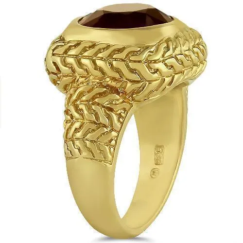 14K Yellow Solid Gold Mens Ruby Ring 9.00 Ctw