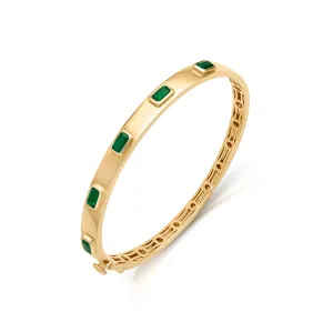 14KY Emerald Bezel Bangle