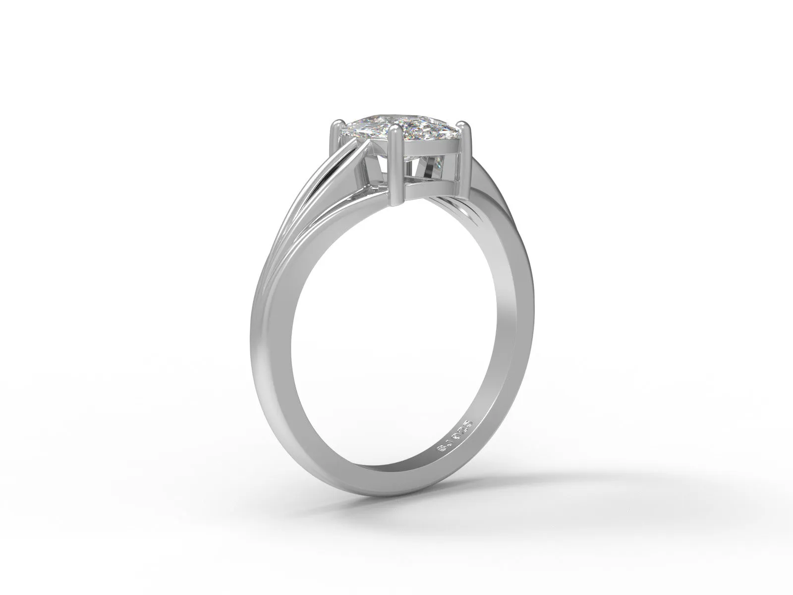 1.5 Ct Cushion Moissanite 925 Sterling Silver Solitaire Split Shank Women Ring