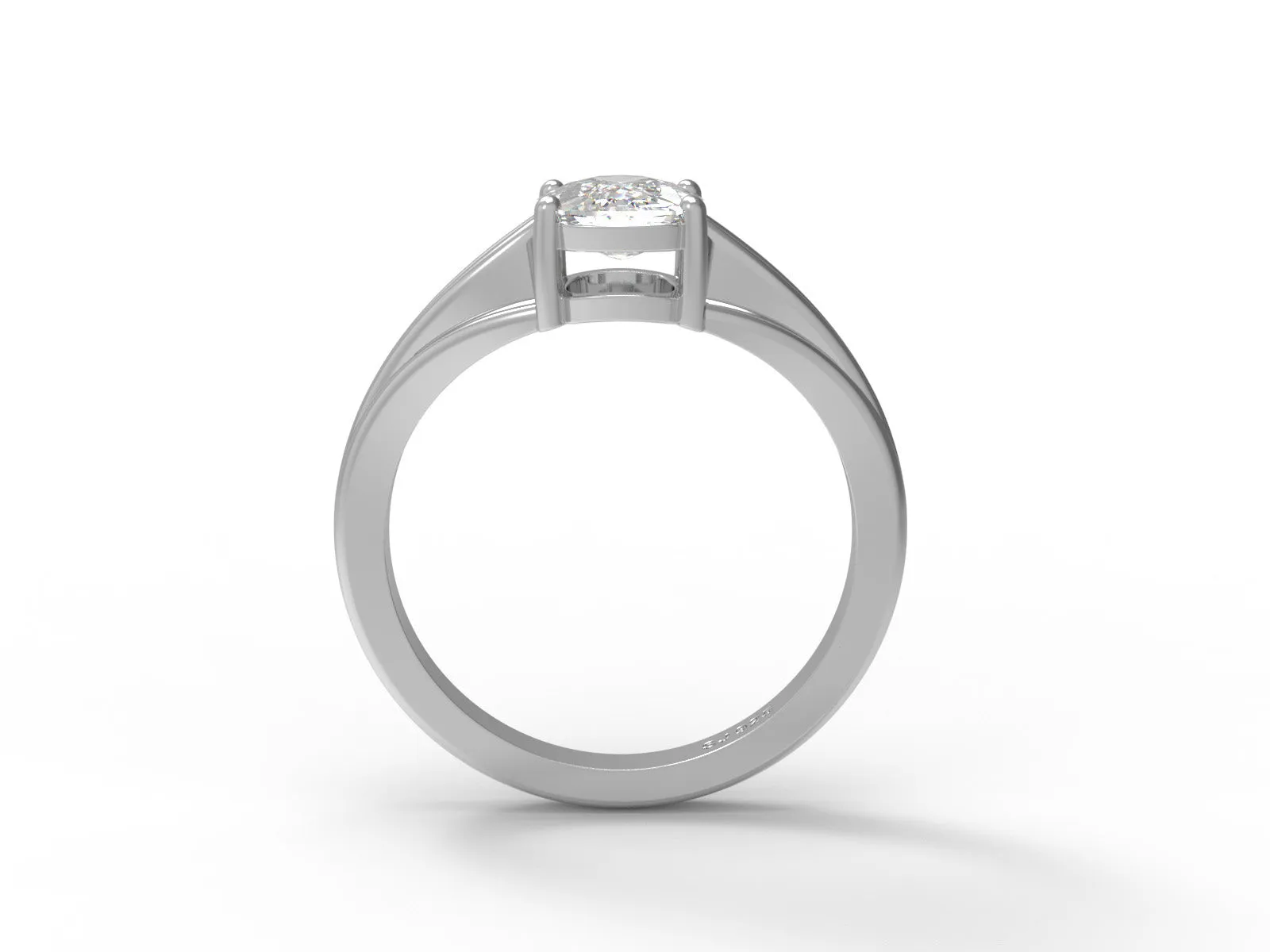 1.5 Ct Cushion Moissanite 925 Sterling Silver Solitaire Split Shank Women Ring