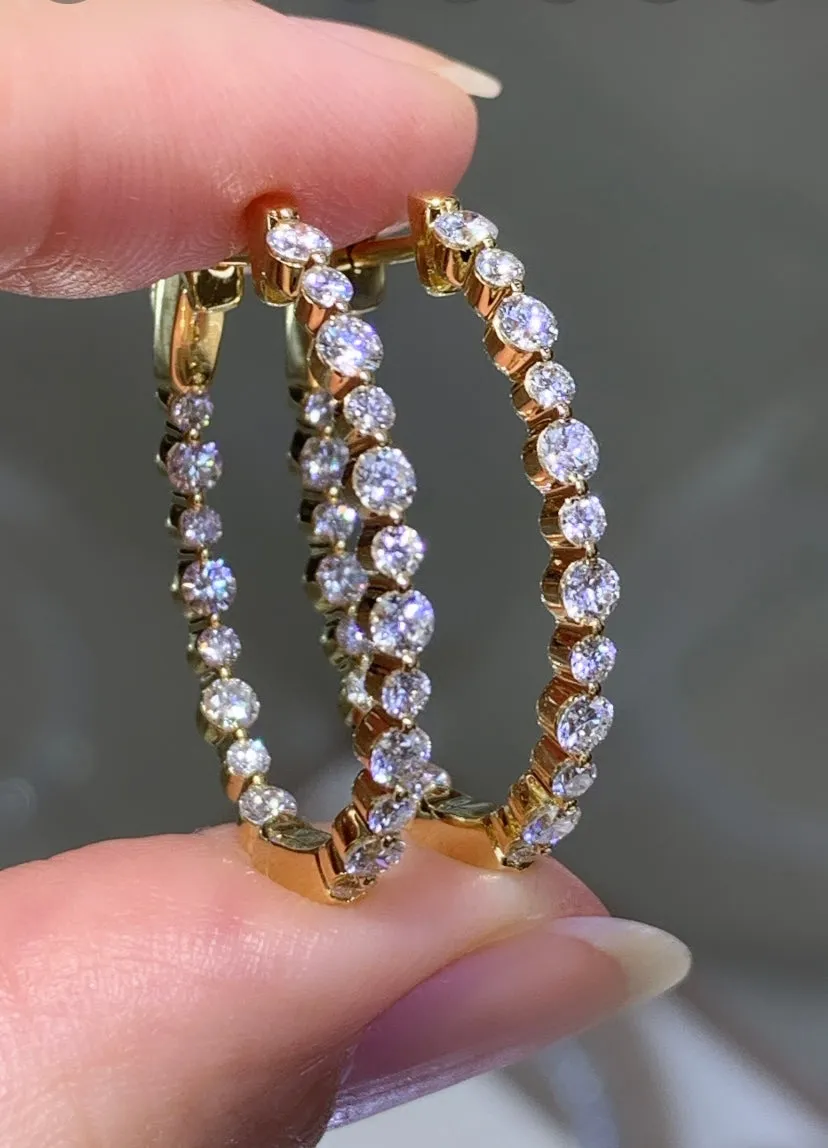1.68ct tw Inside-out Diamond Hoop Earrings