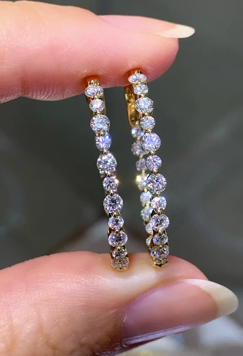 1.68ct tw Inside-out Diamond Hoop Earrings