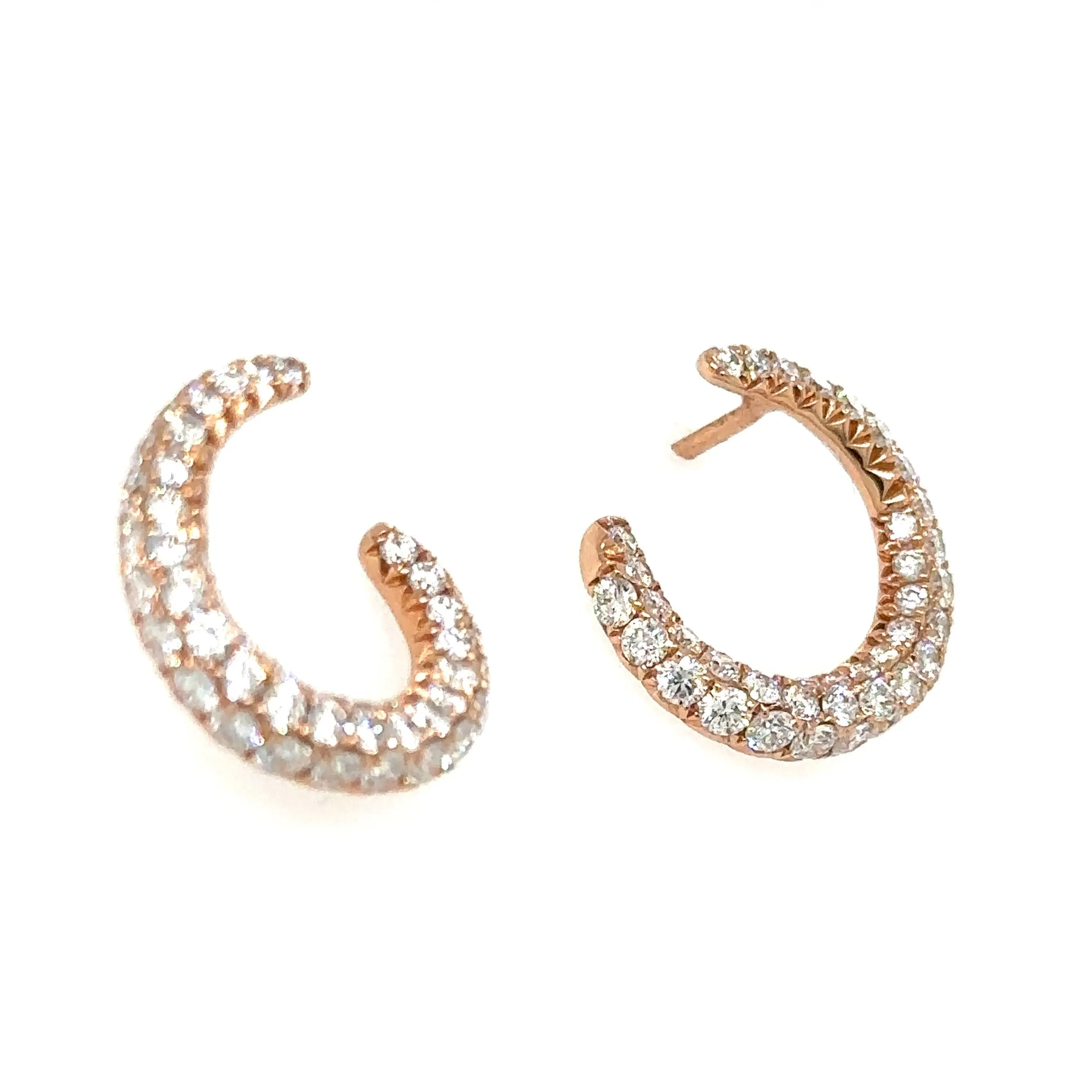 1.70ct tw Diamond Fancy Pave Half Circle Earrings