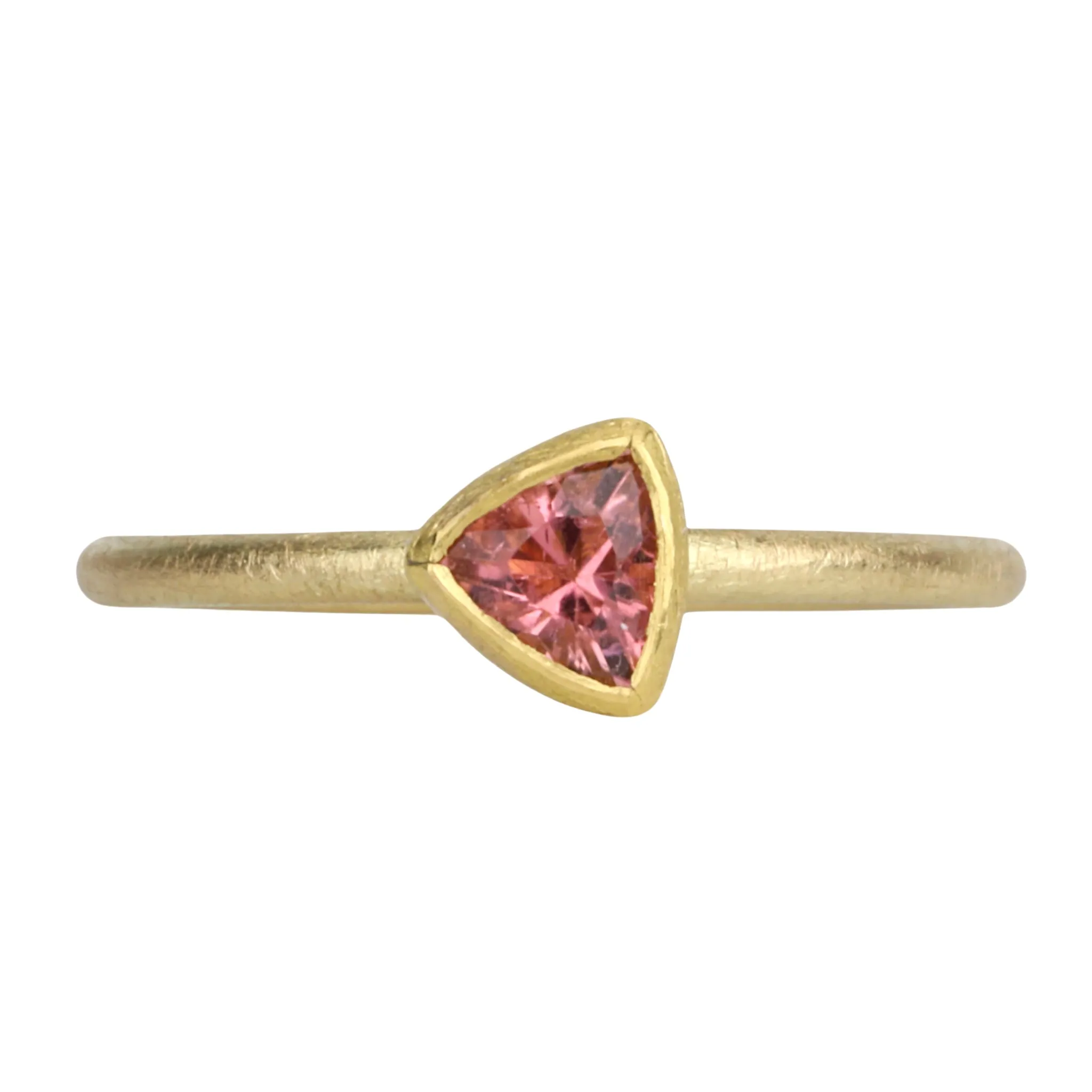 18 & 22K Gold Bezel-Set Trillion Pink Tourmaline Ring