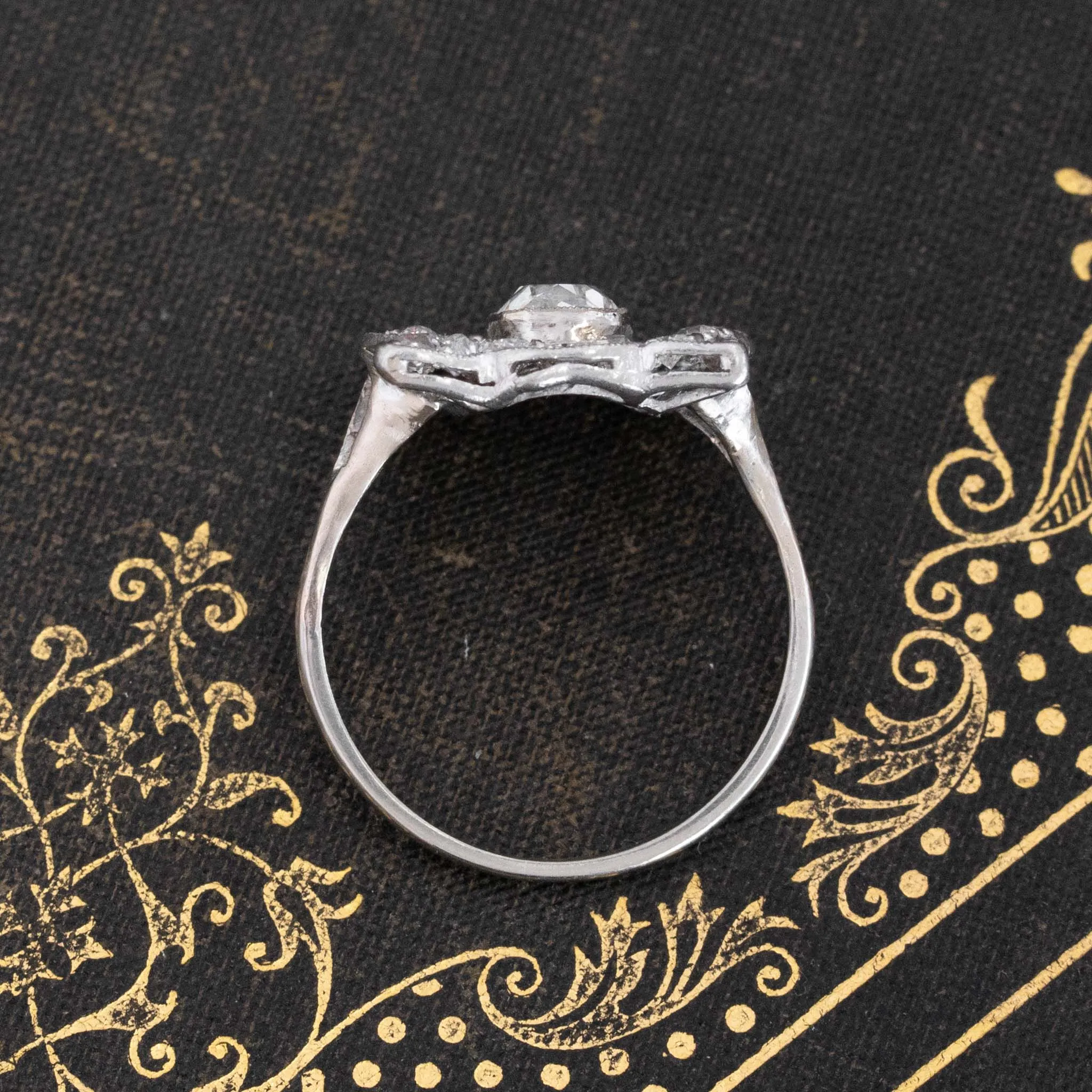 1.82ctw Elongated Cushion Cut Diamond Frame Ring