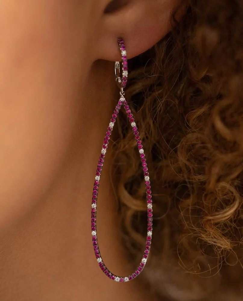 1.85 ctw. Pavé Ruby Earrings