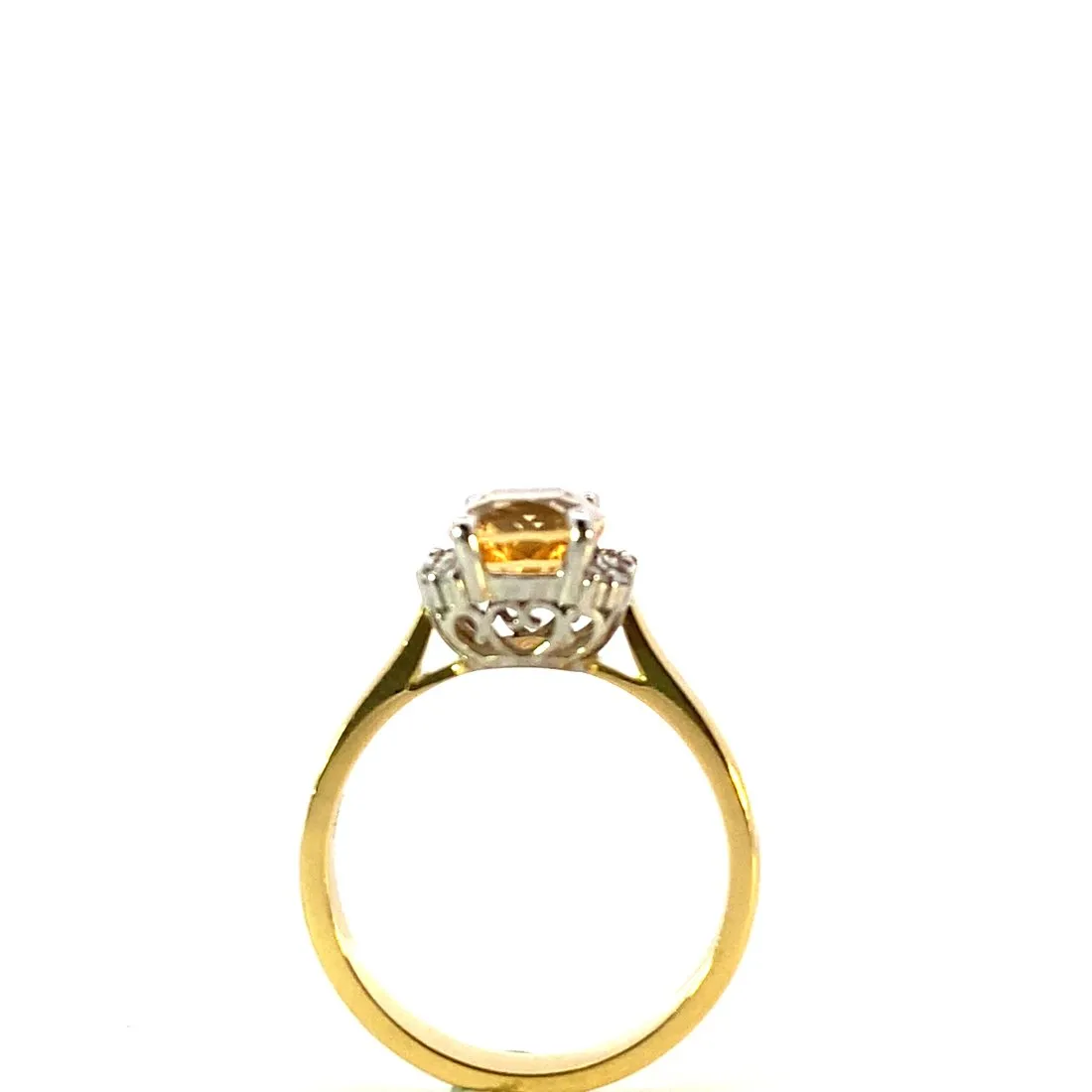 18ct yellow gold Imperial Topaz and Diamond Ring.