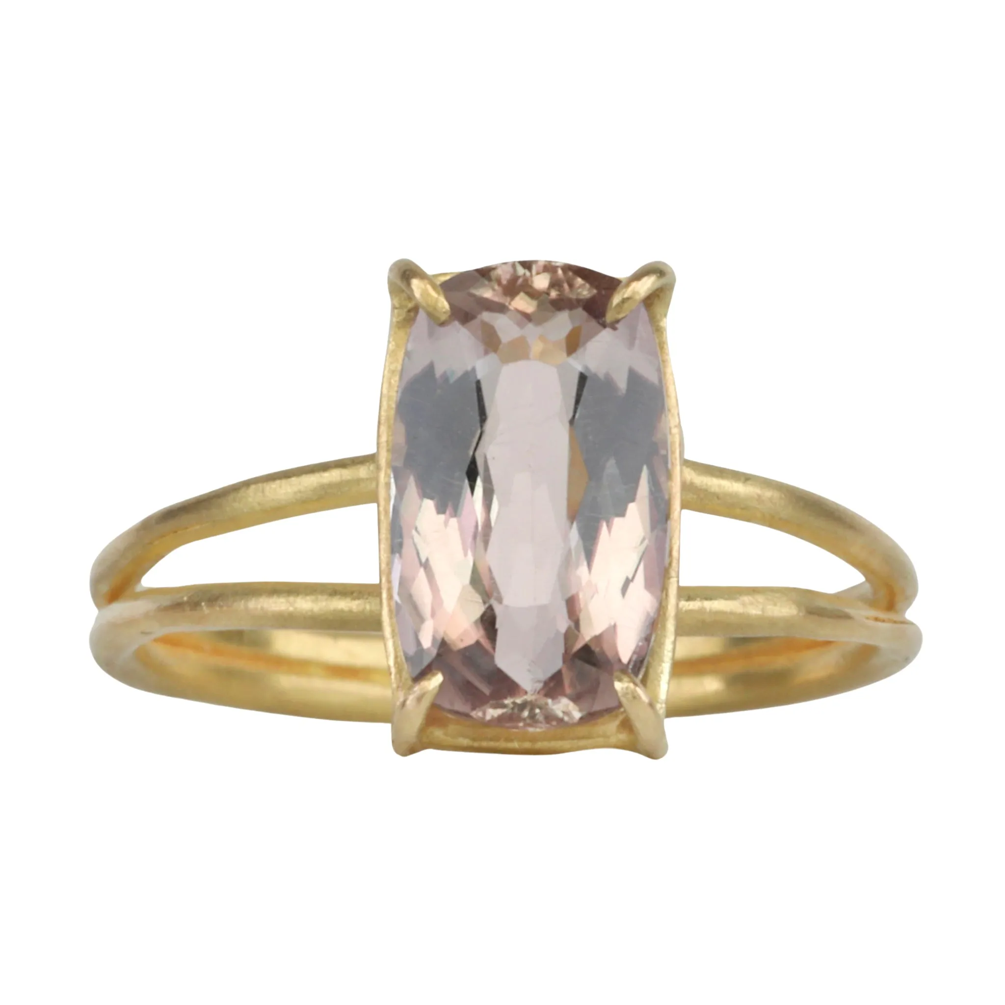 18K & Cushion Cut Mauve Scapolite Ring