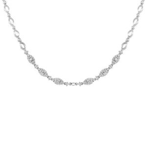 18k Classy White Gold Diamond Necklace - 1.22ct V0080