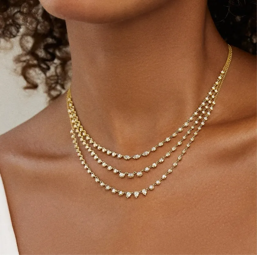18K Gold Small "Envoy Riviera" Tennis-Style Diamond Necklace