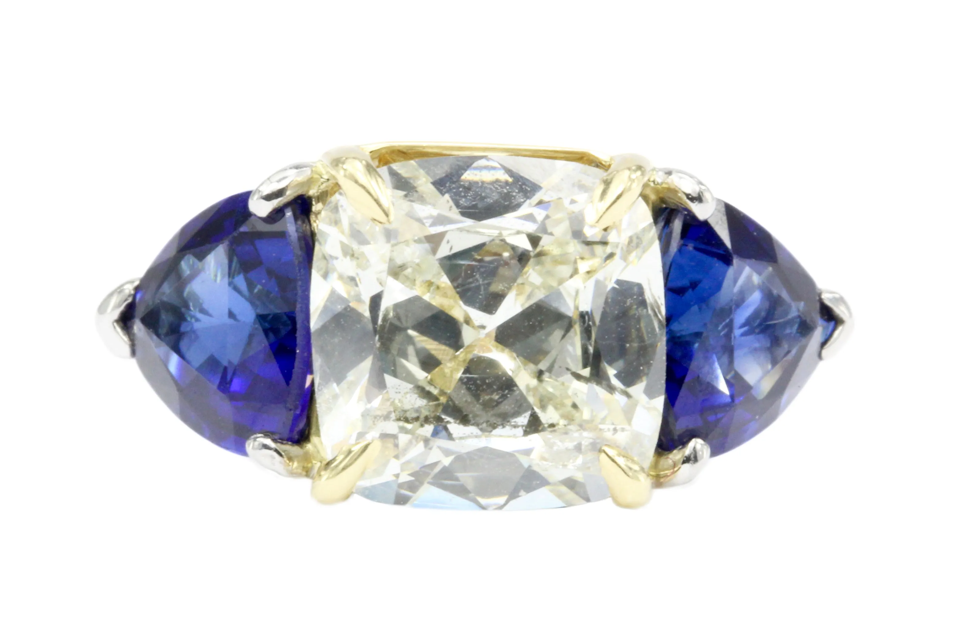 18K White Gold & Platinum 3.11 GIA M I1 1.5ct Natural Sapphire Ring