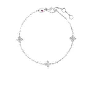 18K White Gold Roberto Coin 3 Stations Diamond Bracelet