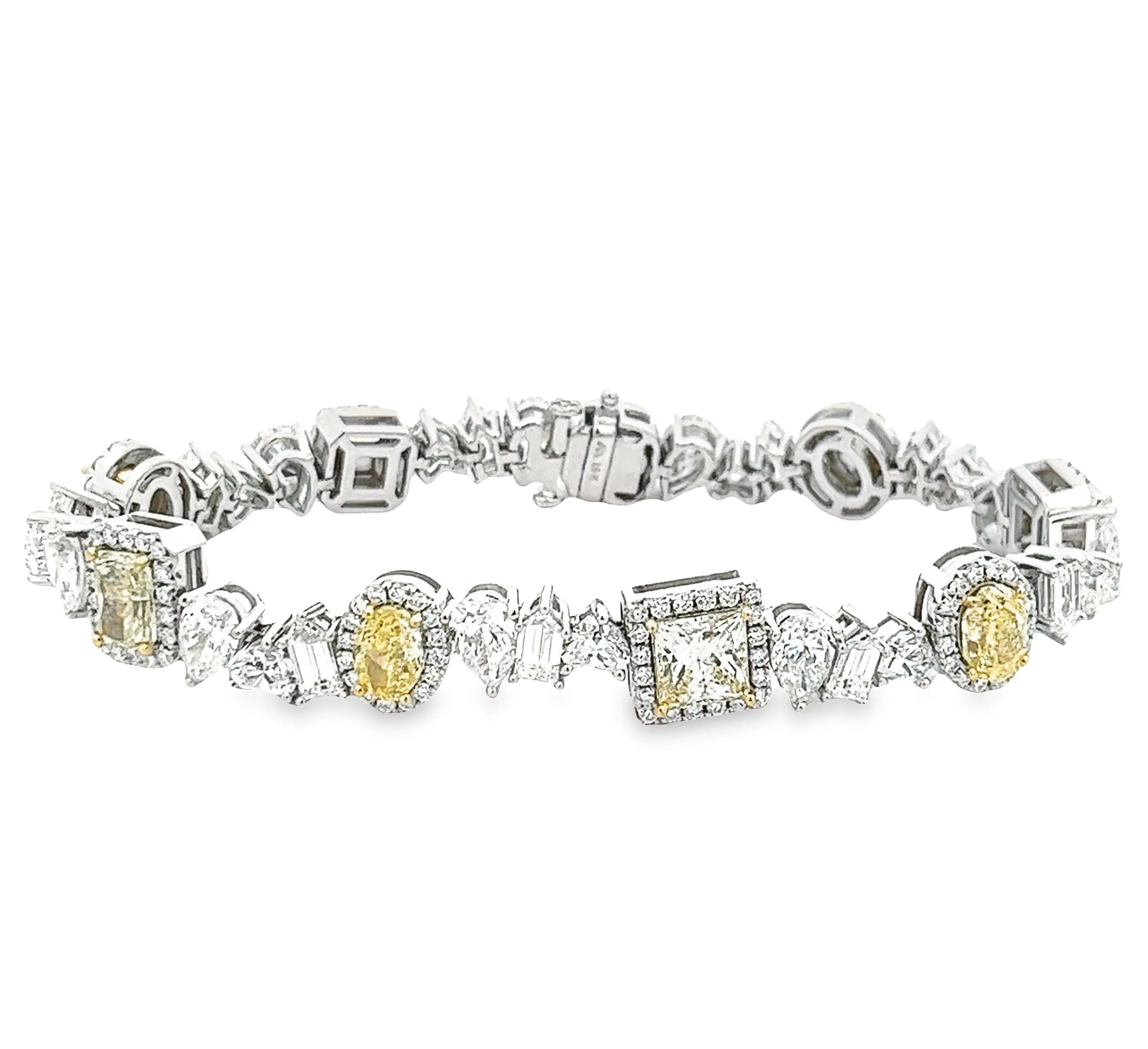 18k White Gold Yellow & White Diamond Bracelet