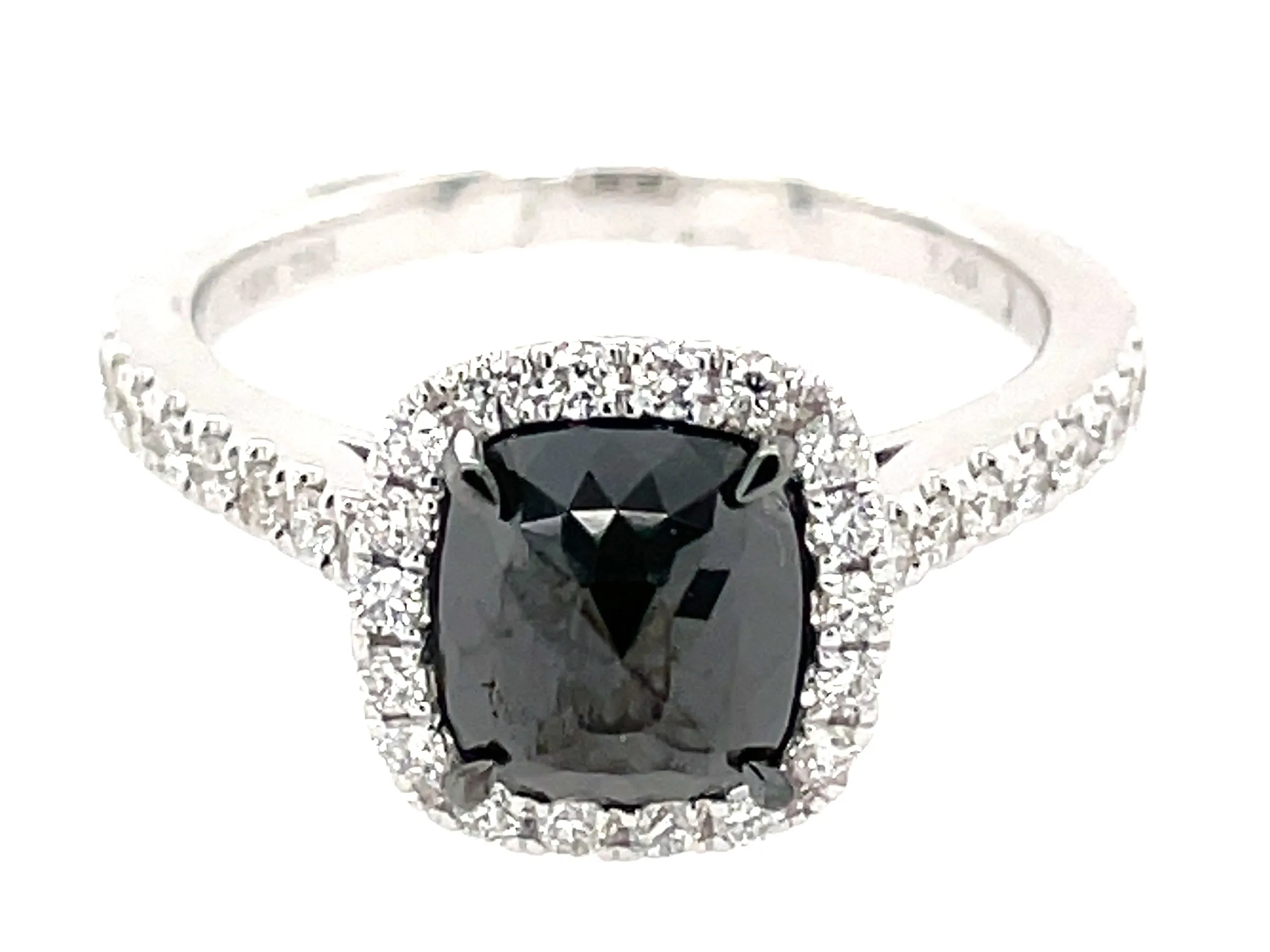 18K White Natural Diamond Ring Size 6.5