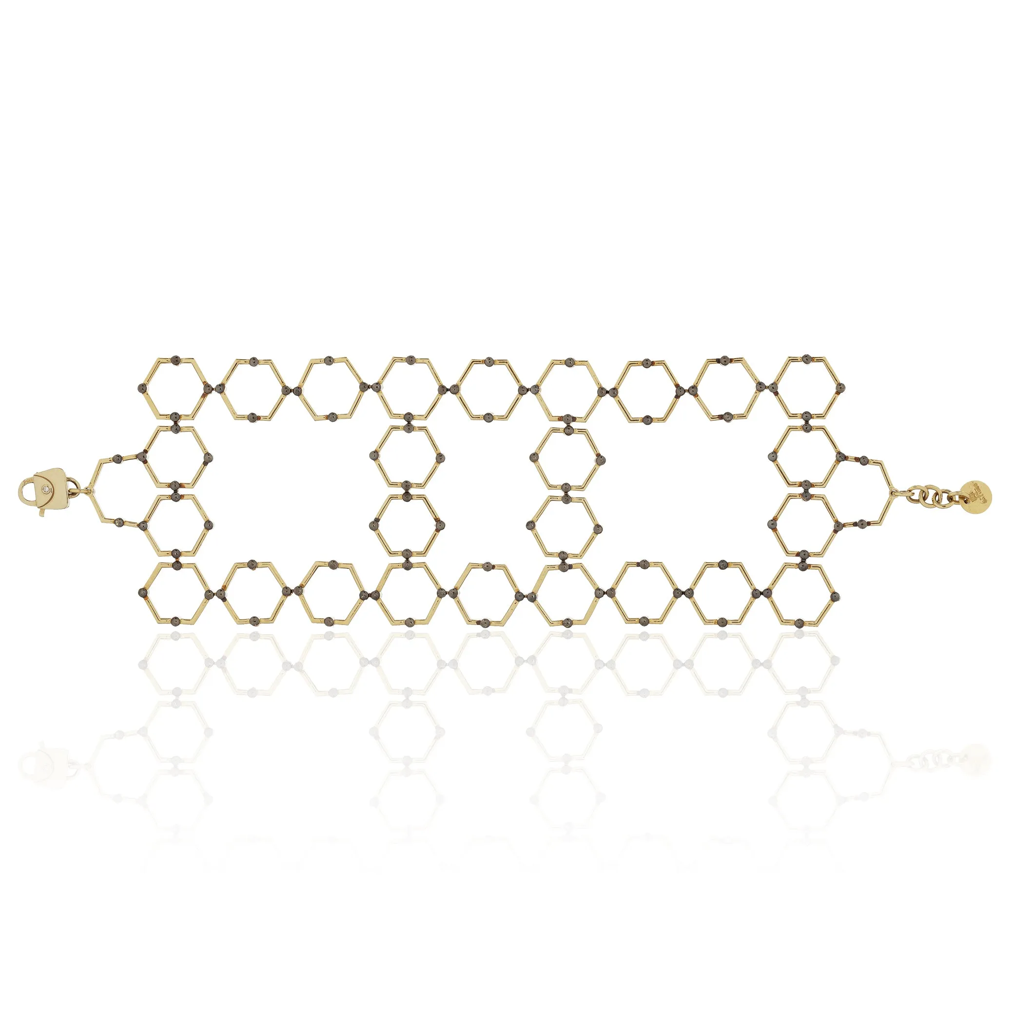 18k Yellow Gold and Black Rhodium Bracelet