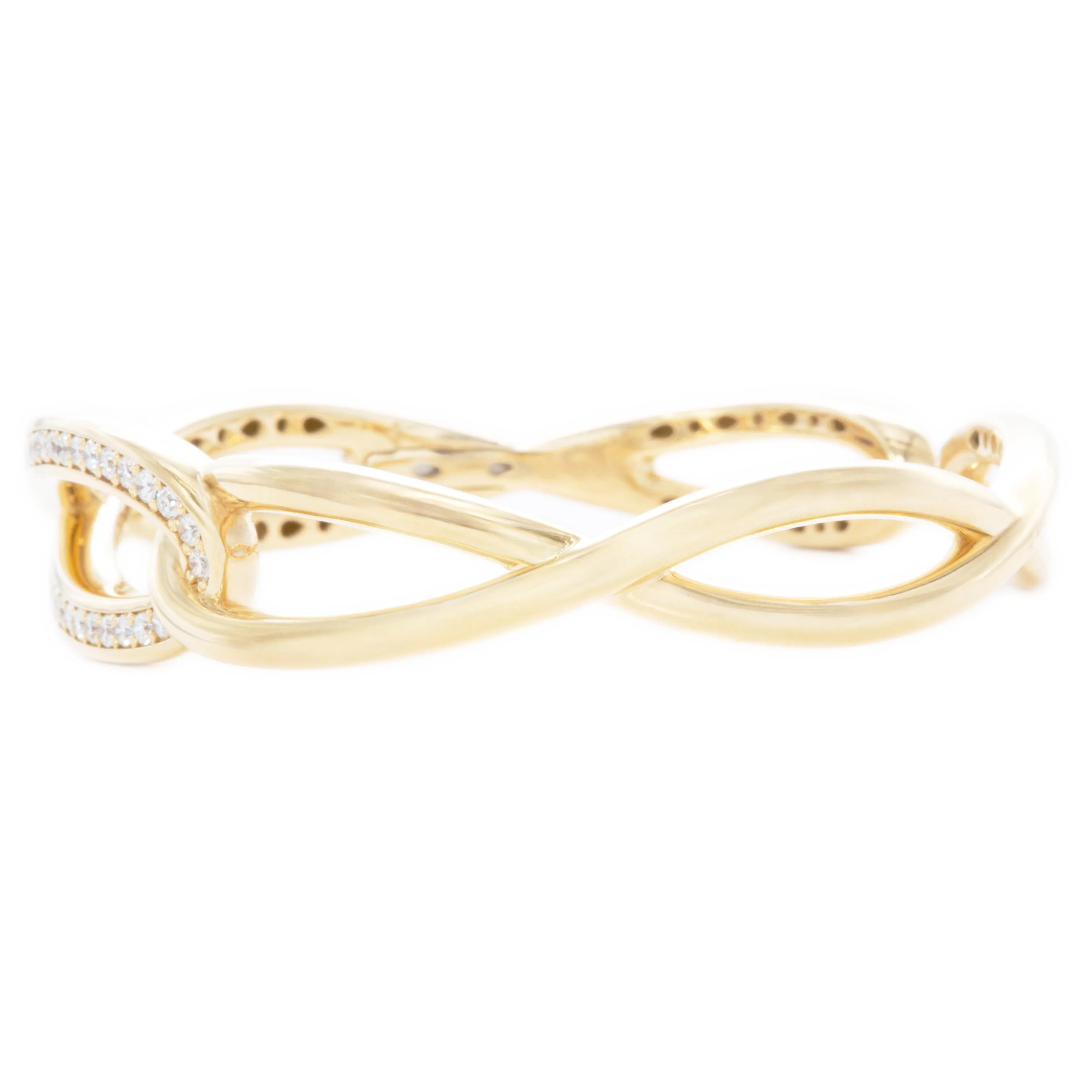 18k Yellow Gold Diamond Cuff Bangle