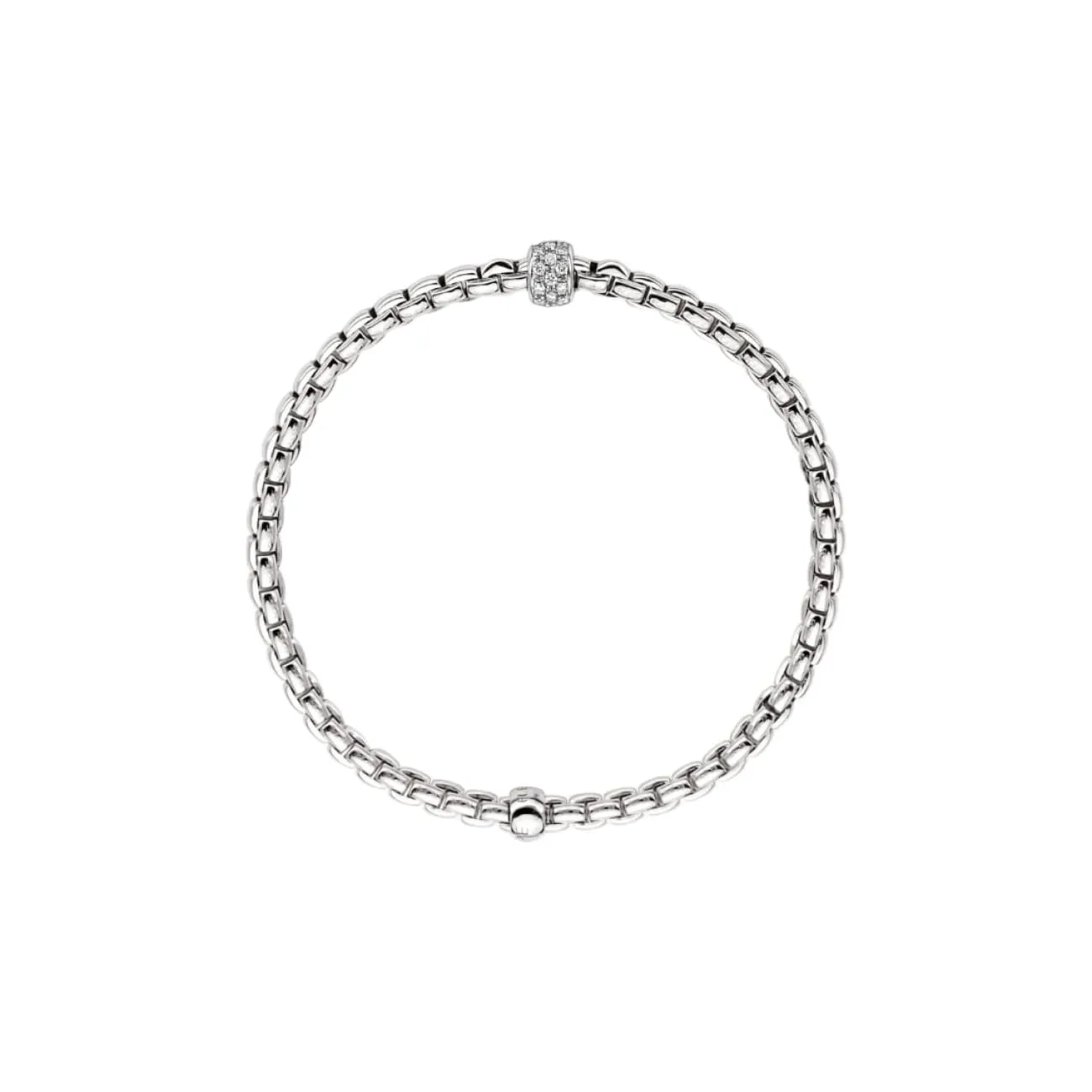 18KT WHITE GOLD EKA BRACELET SET  DIAMONDS