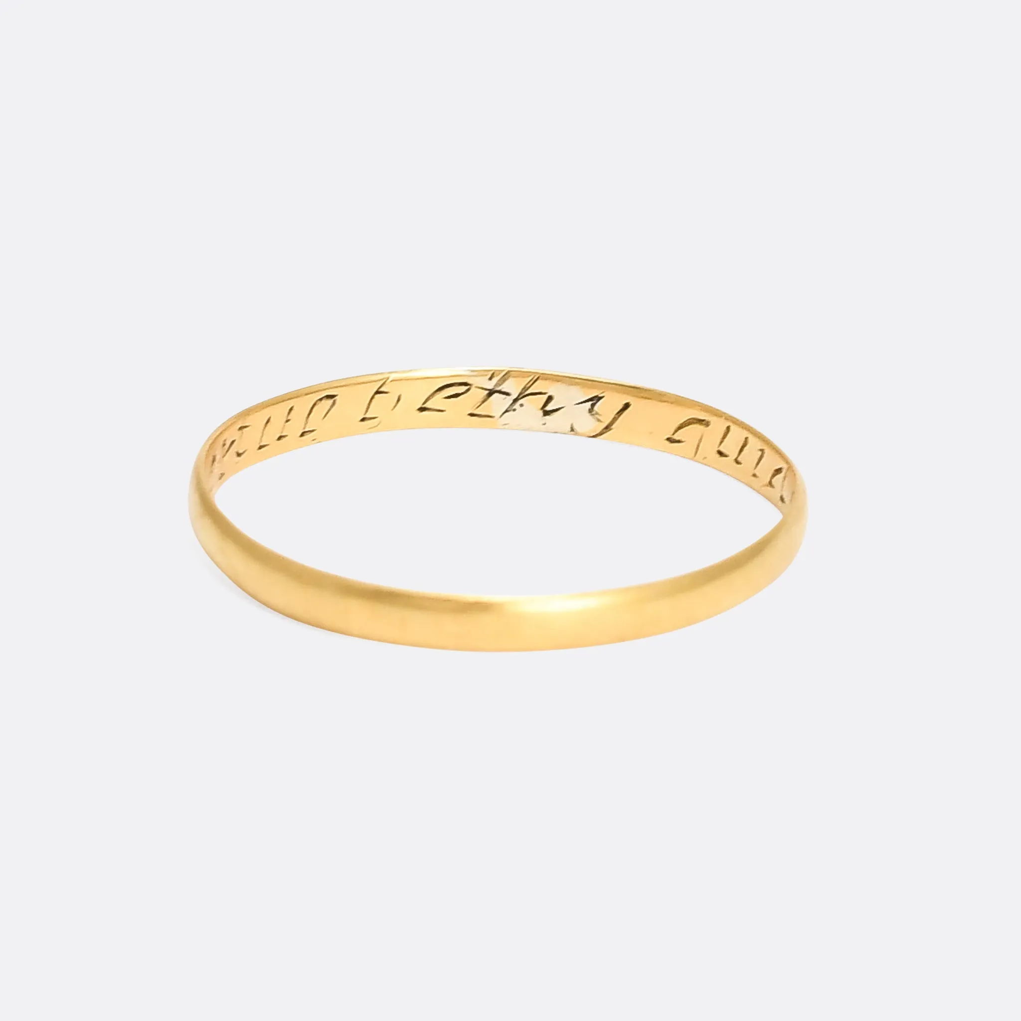 18th Century Gold Posy Ring "Let Virtue Be Thy Guide"