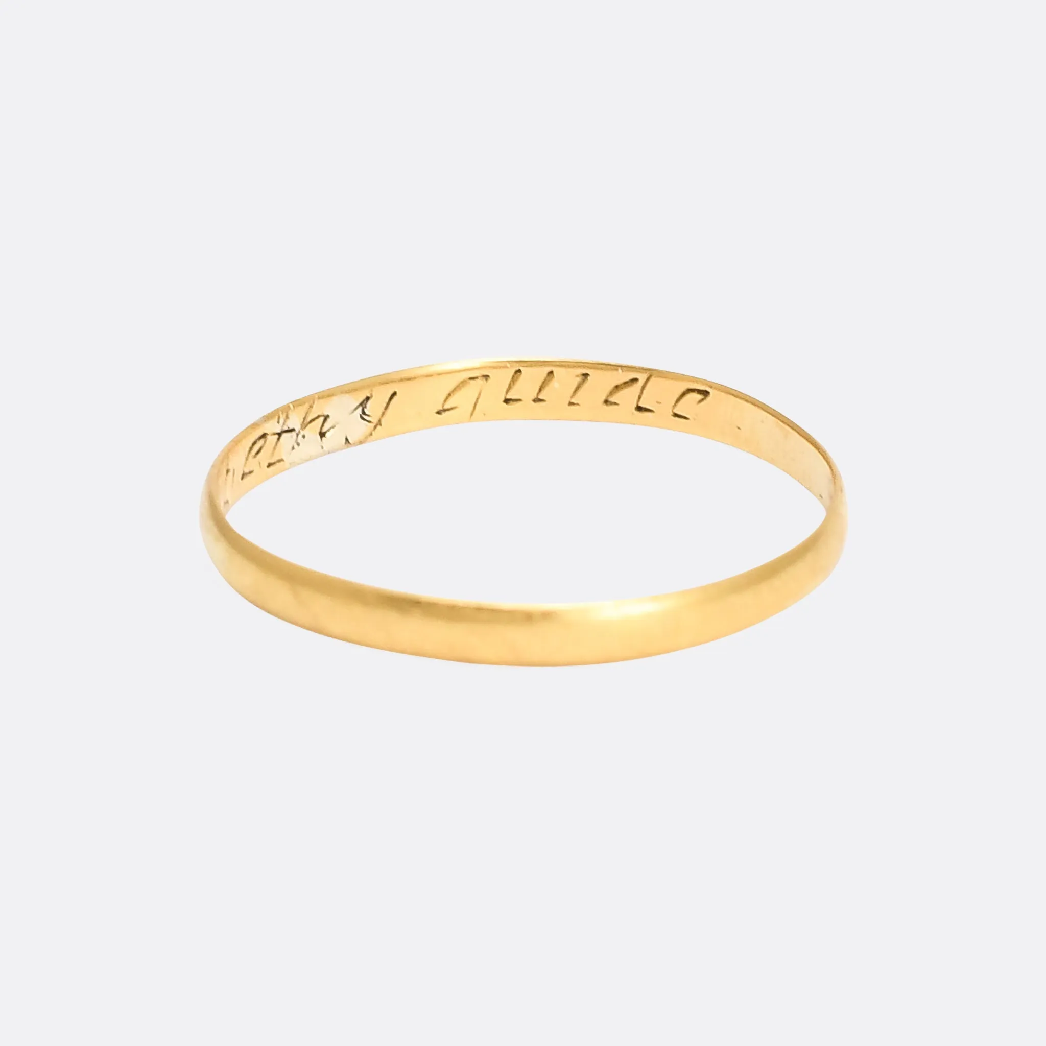 18th Century Gold Posy Ring "Let Virtue Be Thy Guide"