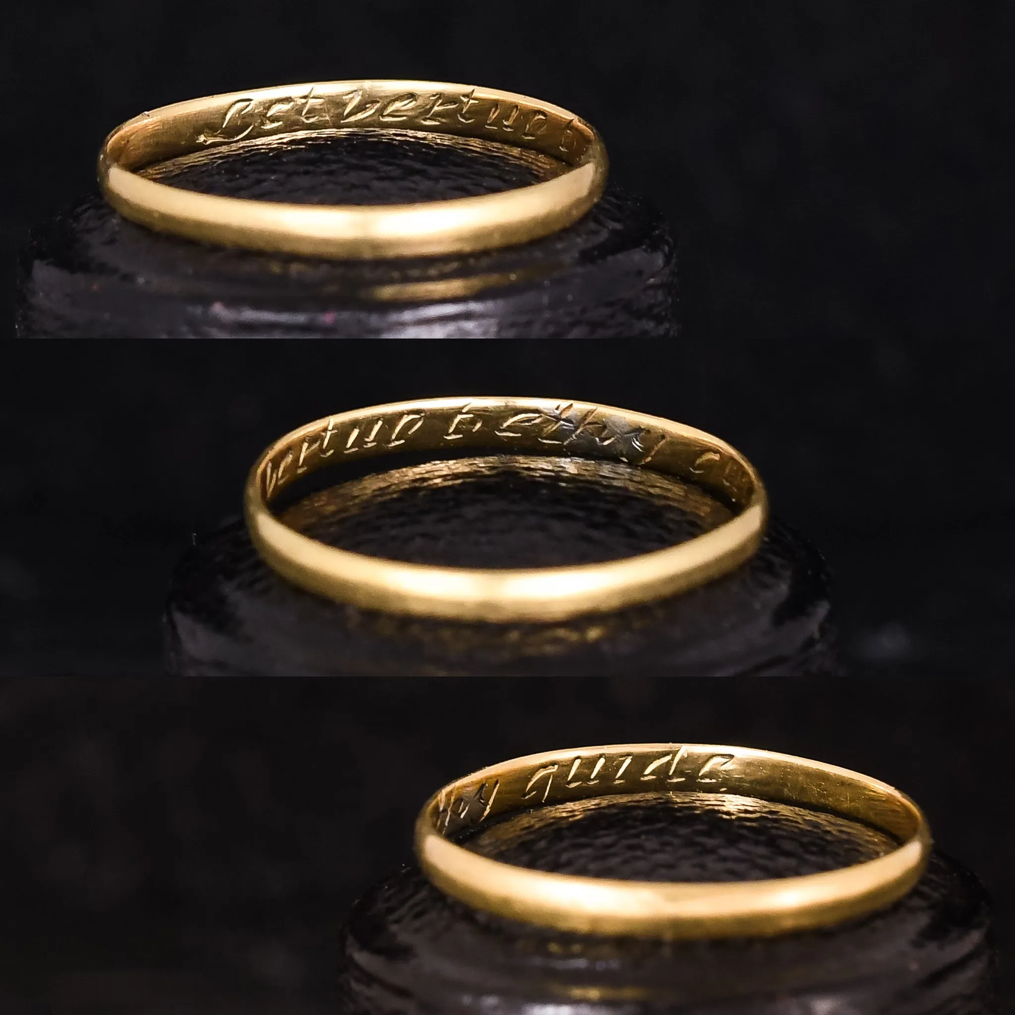 18th Century Gold Posy Ring "Let Virtue Be Thy Guide"
