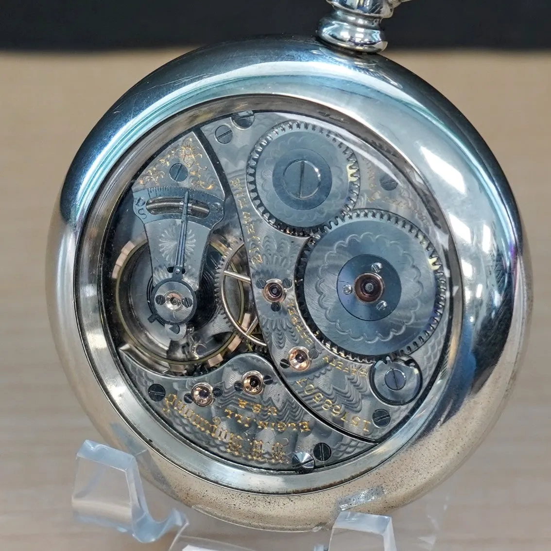 1911 ELGIN B.W. Raymond Rail Road Pocket Watch Ferguson Dial 18s Openface 21 Jewels