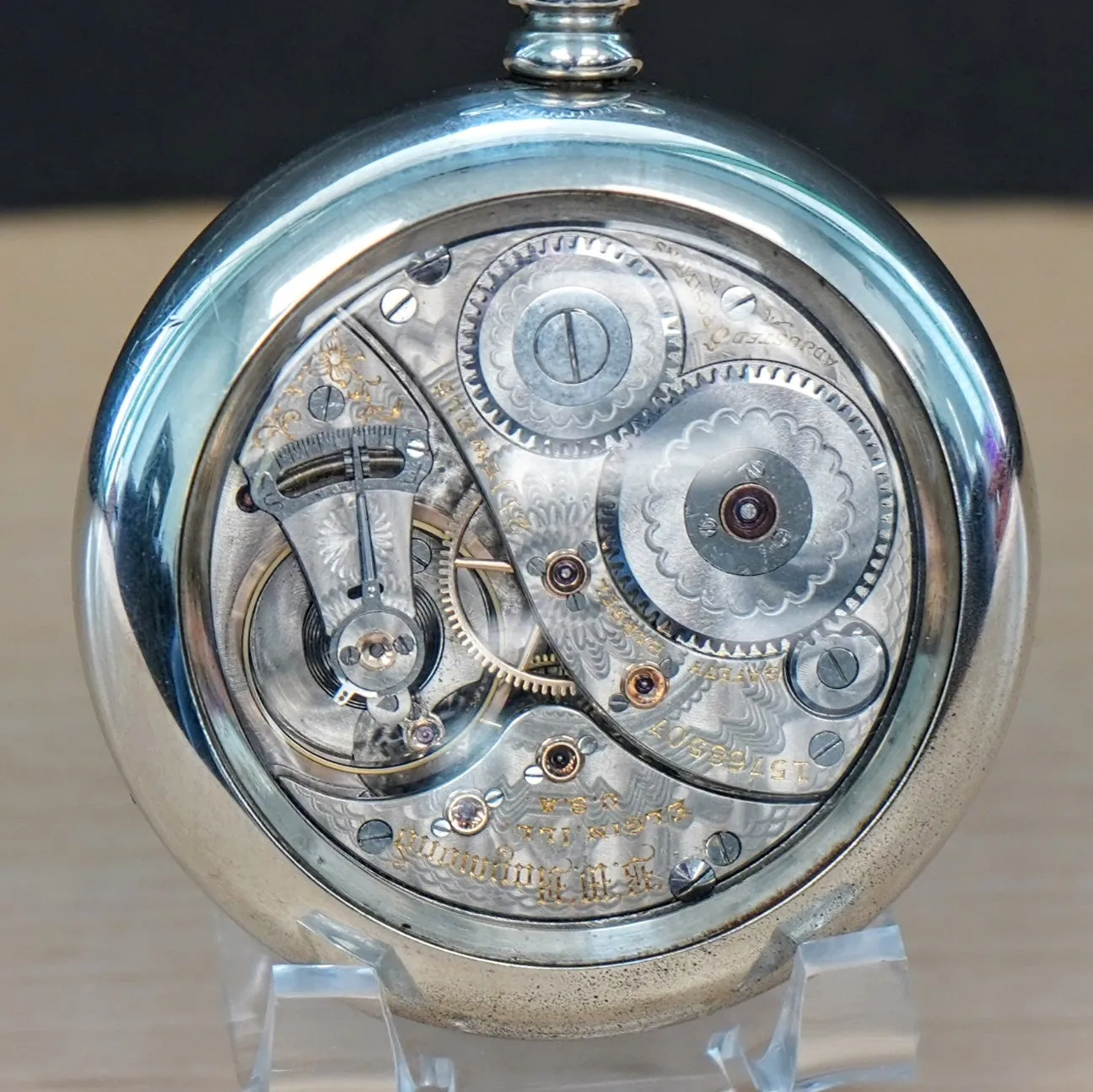 1911 ELGIN B.W. Raymond Rail Road Pocket Watch Ferguson Dial 18s Openface 21 Jewels