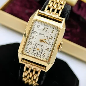 1937 GRUEN 17J Watch Cal. 400 Conoruma Precision Vintage Swiss Wristwatch - In BOX!