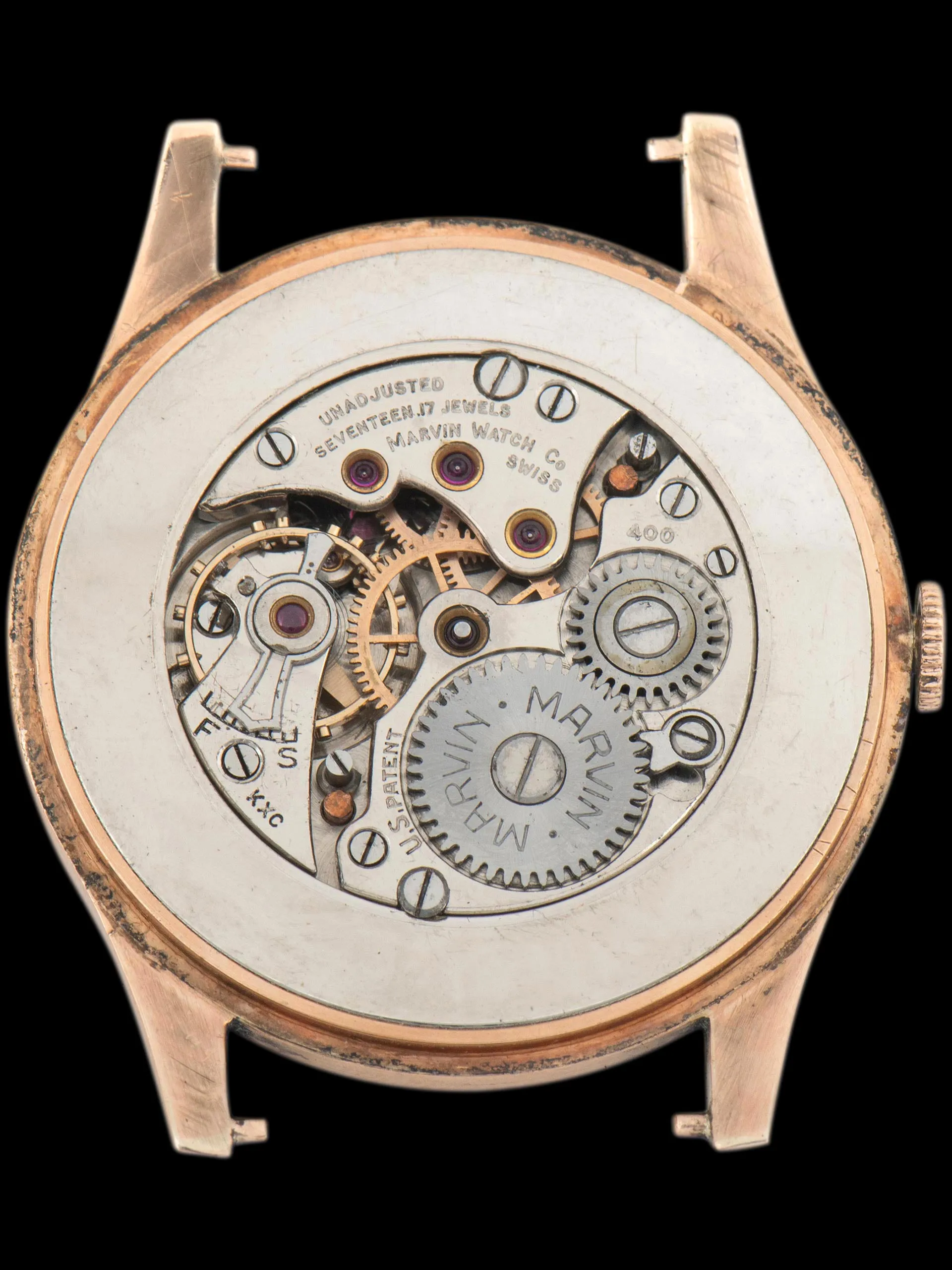 1940s Marvin Dress Watch 14K RG "Gilt" Dial