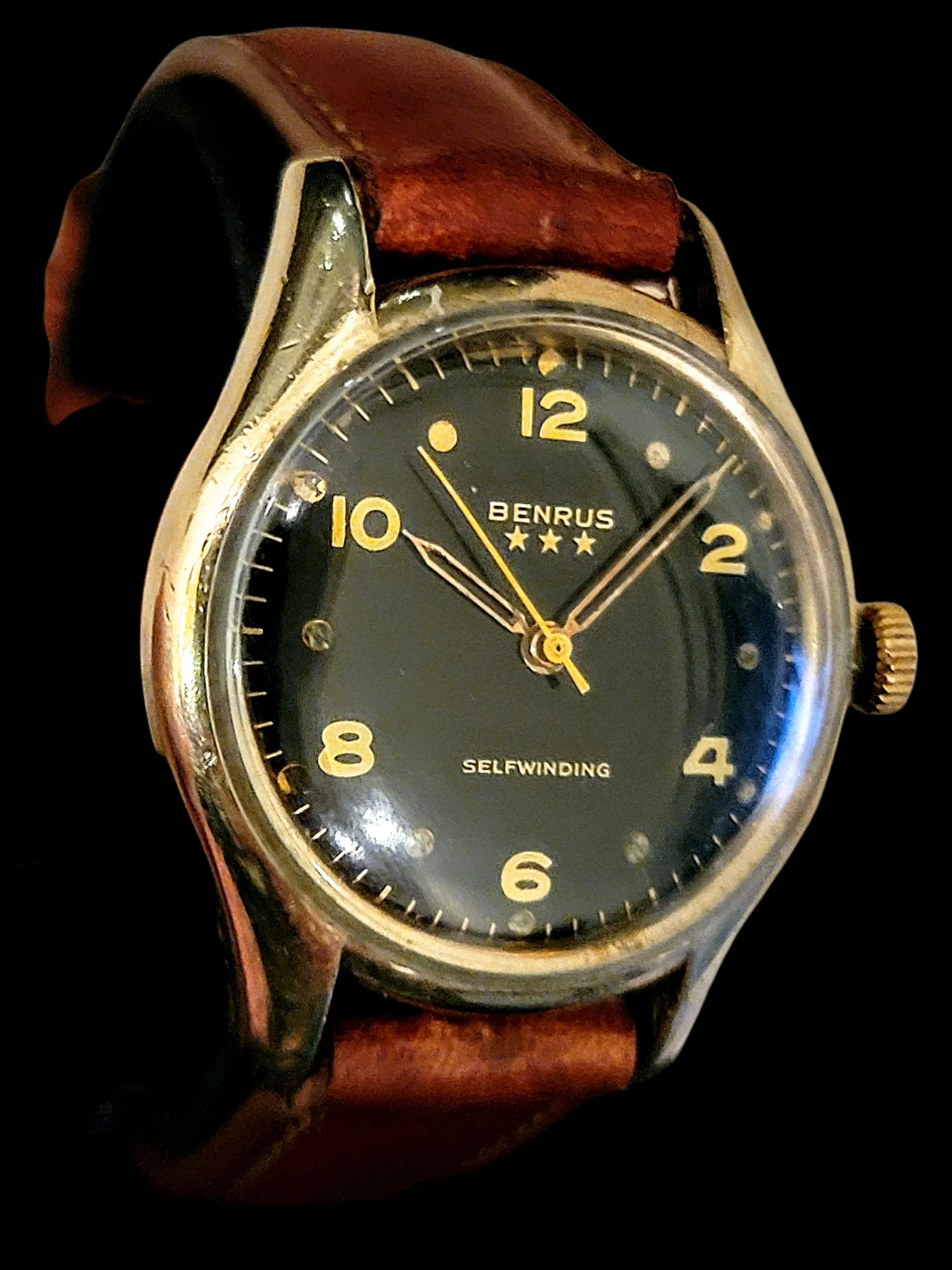 1950's  BENRUS Self-Winding Watch 17 Jewels Model CF 1 Cal. ETA 1256 Swiss