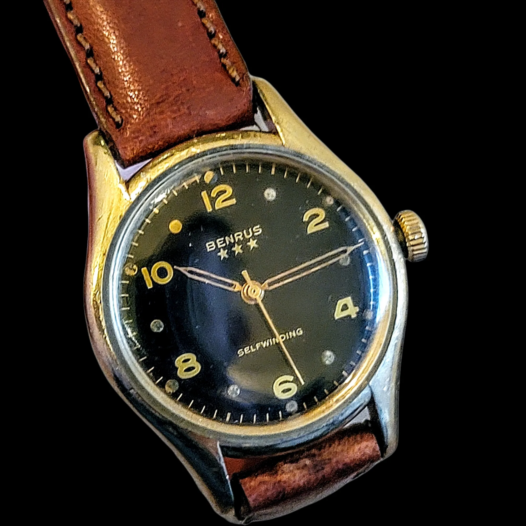 1950's  BENRUS Self-Winding Watch 17 Jewels Model CF 1 Cal. ETA 1256 Swiss