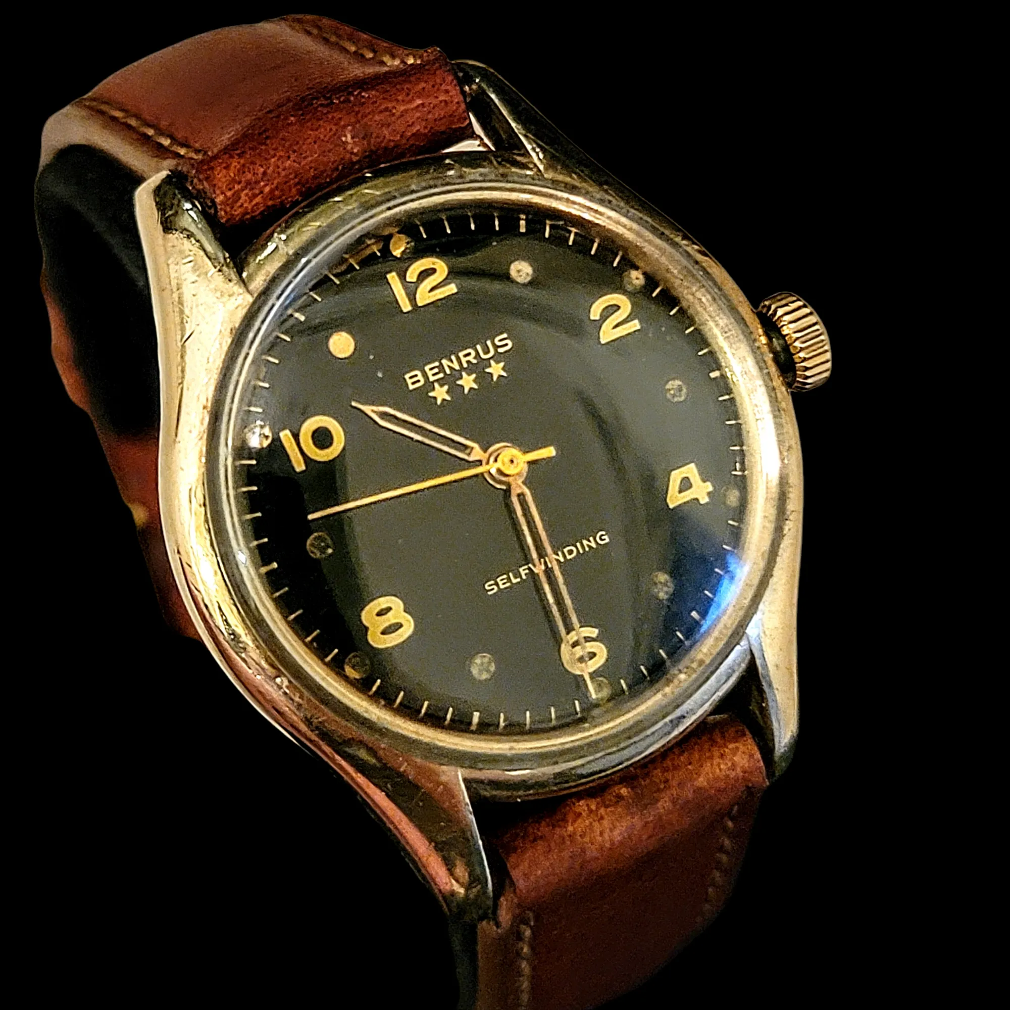 1950's  BENRUS Self-Winding Watch 17 Jewels Model CF 1 Cal. ETA 1256 Swiss