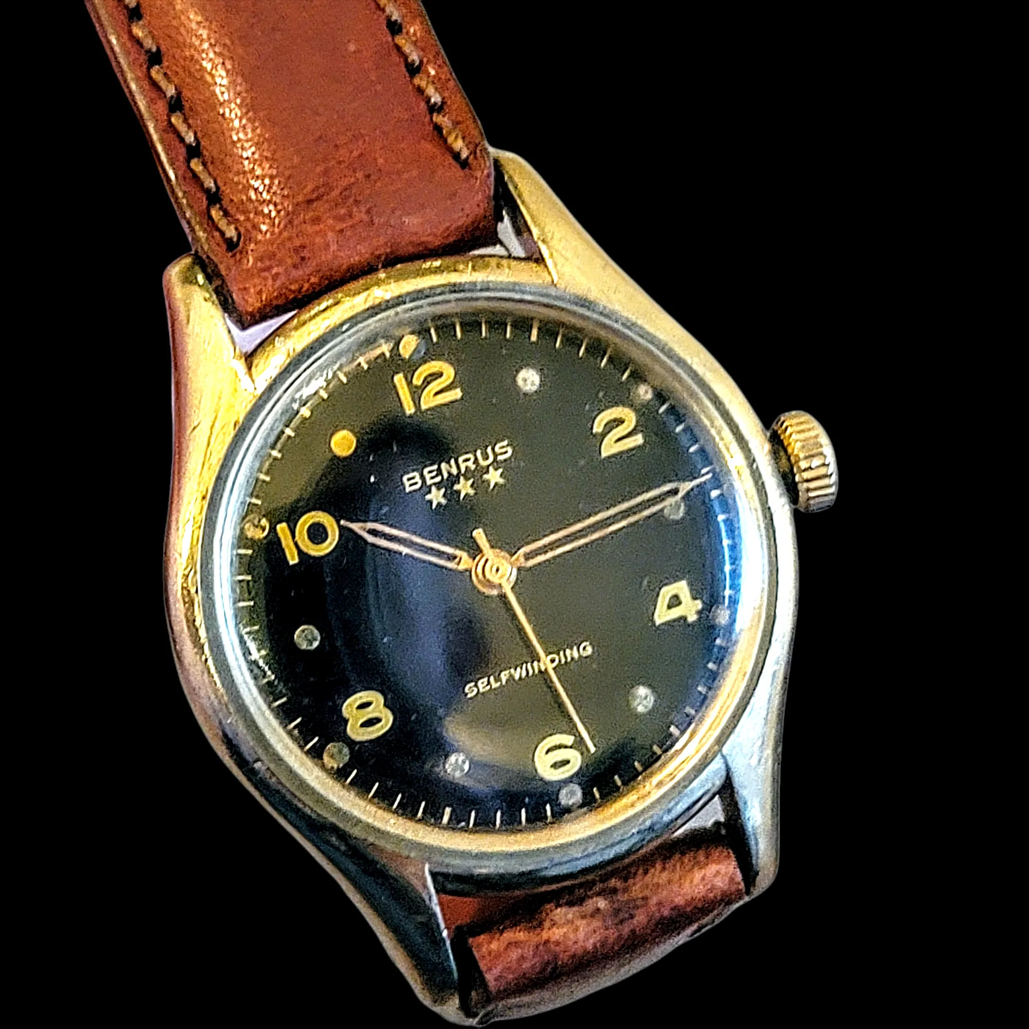 1950's  BENRUS Self-Winding Watch 17 Jewels Model CF 1 Cal. ETA 1256 Swiss