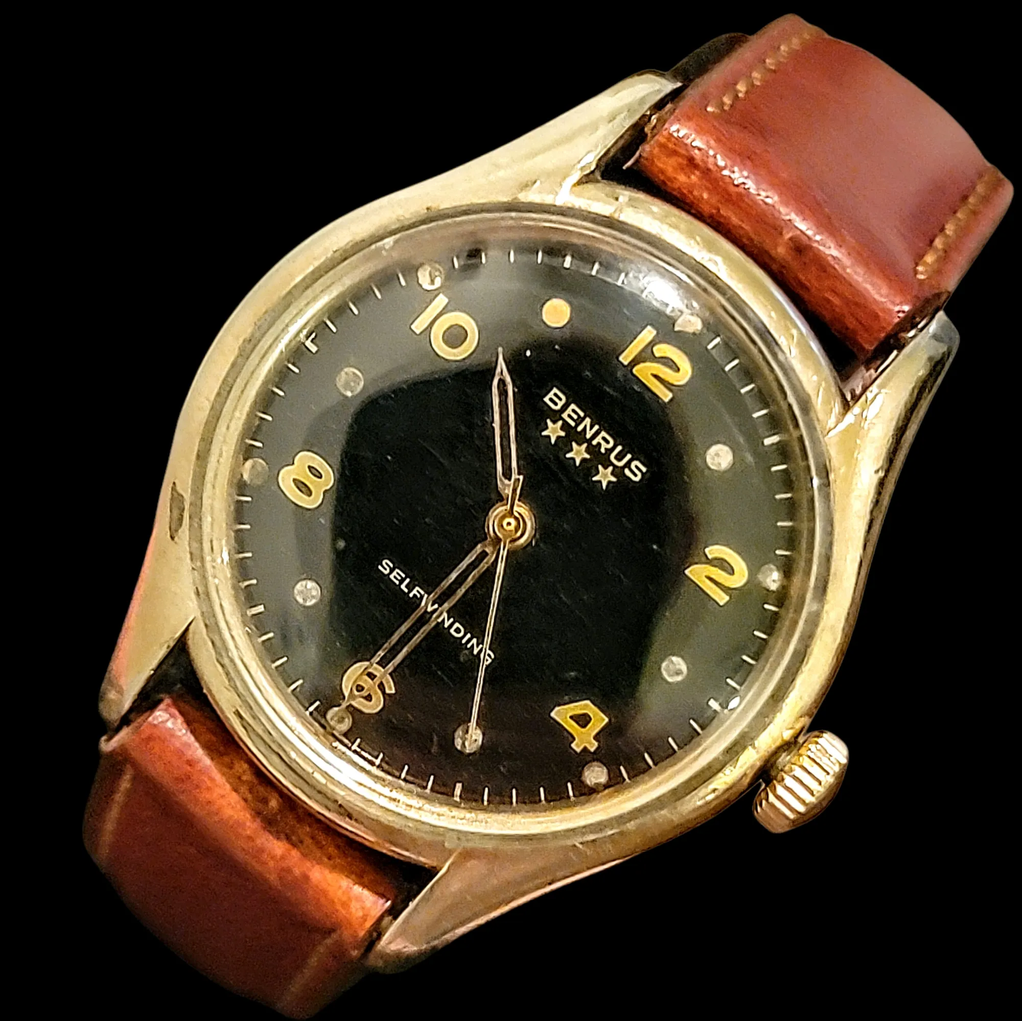 1950's  BENRUS Self-Winding Watch 17 Jewels Model CF 1 Cal. ETA 1256 Swiss