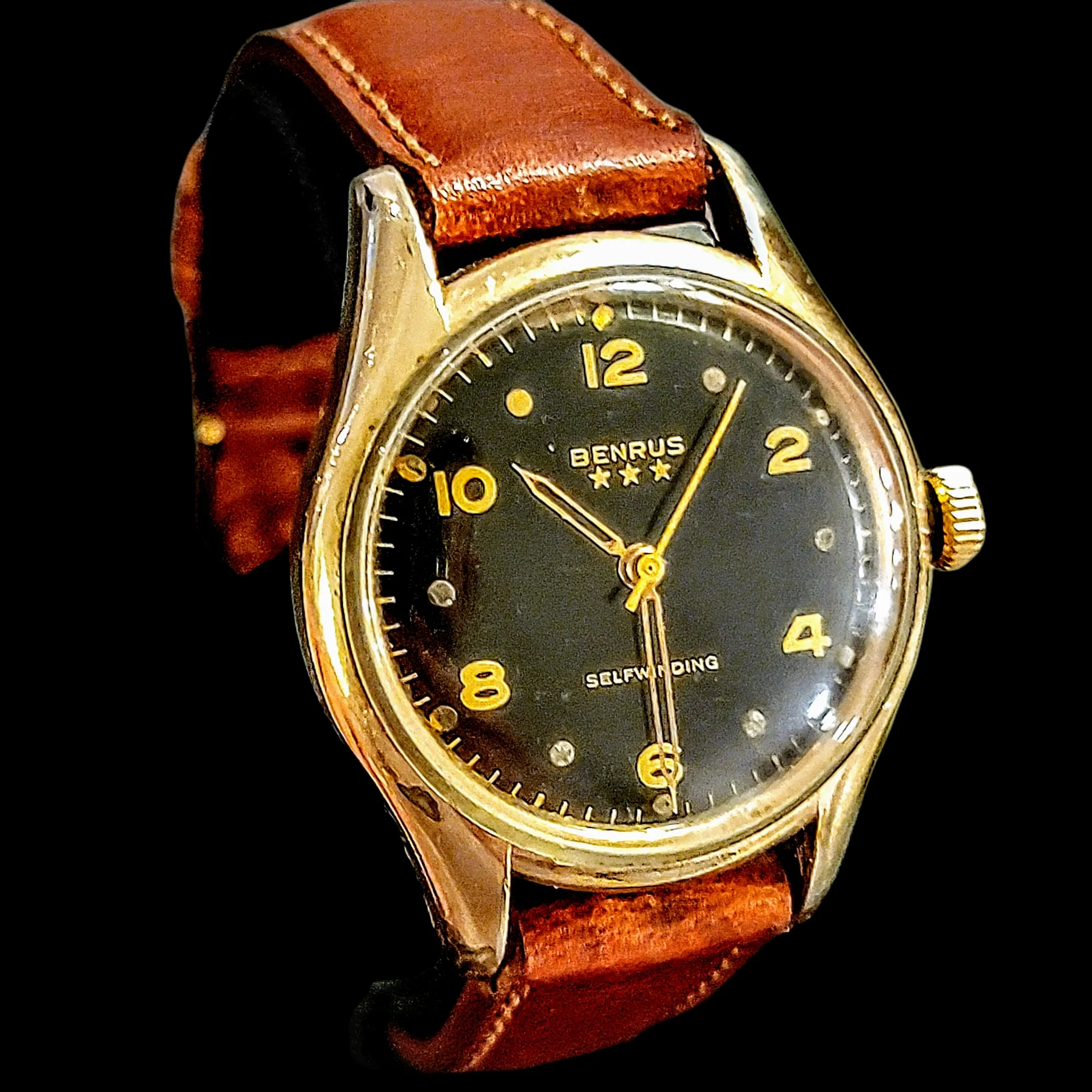 1950's  BENRUS Self-Winding Watch 17 Jewels Model CF 1 Cal. ETA 1256 Swiss
