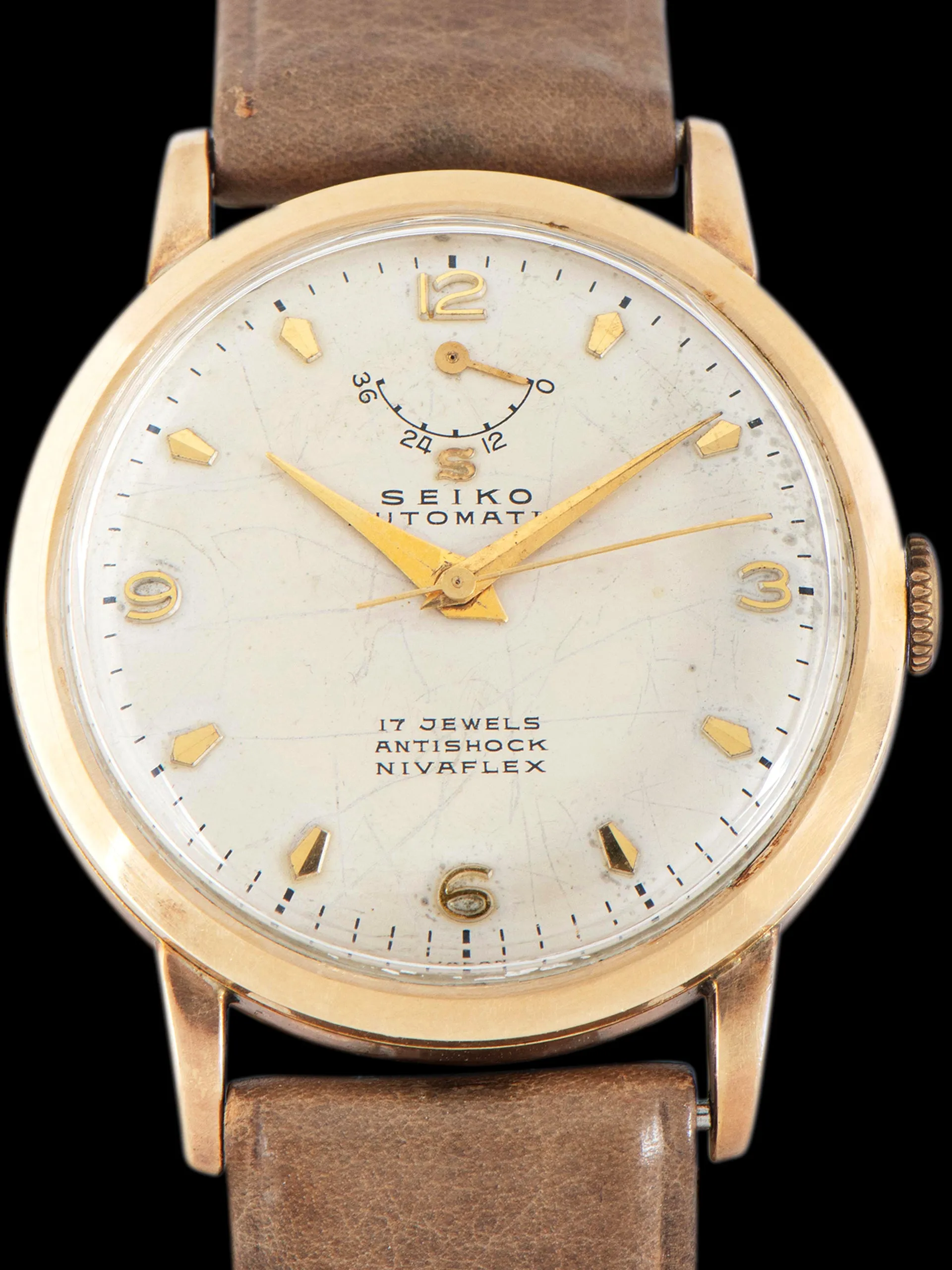 1950s Seiko Automatic "Indicator" 14K Gold-filled (Ref. 14015) 'Cal. 11a' W/ Full Set