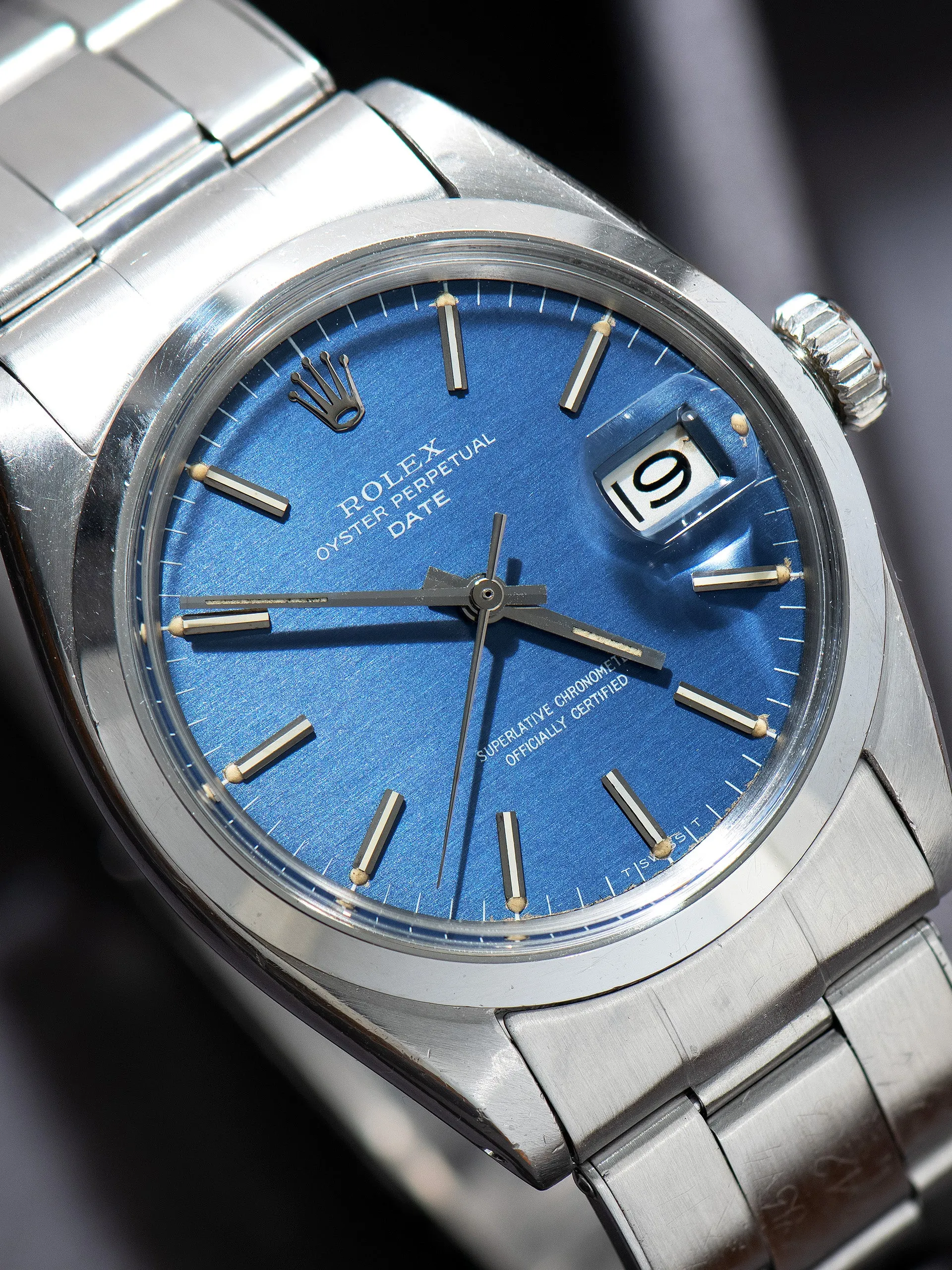 1967 Rolex Oyster-Perpetual Date (Ref. 1500) Brushed Blue Dial
