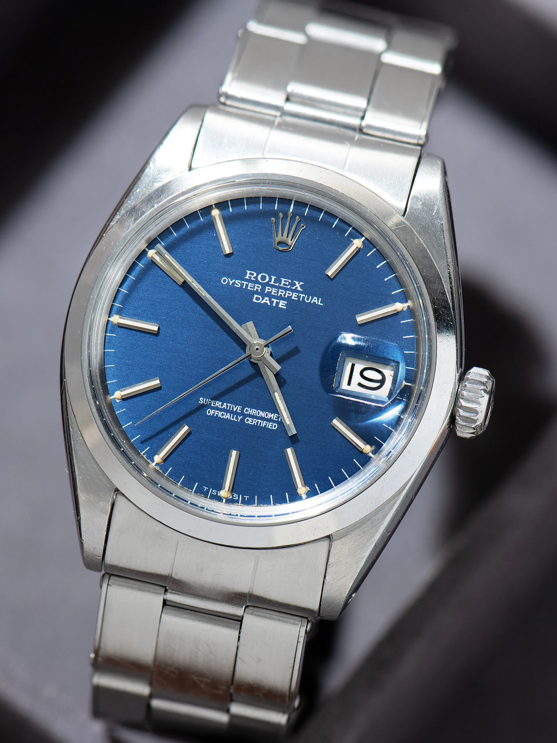 1967 Rolex Oyster-Perpetual Date (Ref. 1500) Brushed Blue Dial