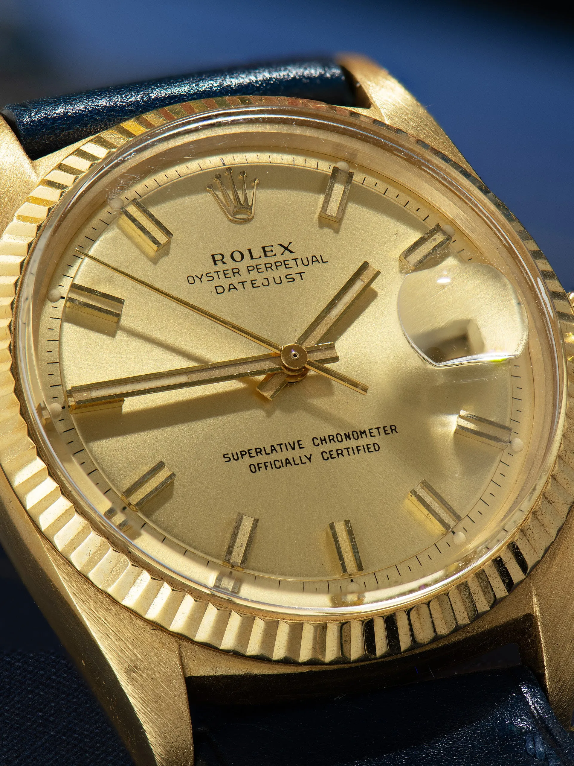 1969 Rolex Datejust 18K YG (Ref. 1601) Champagne "Wide Boy" Sigma Dial