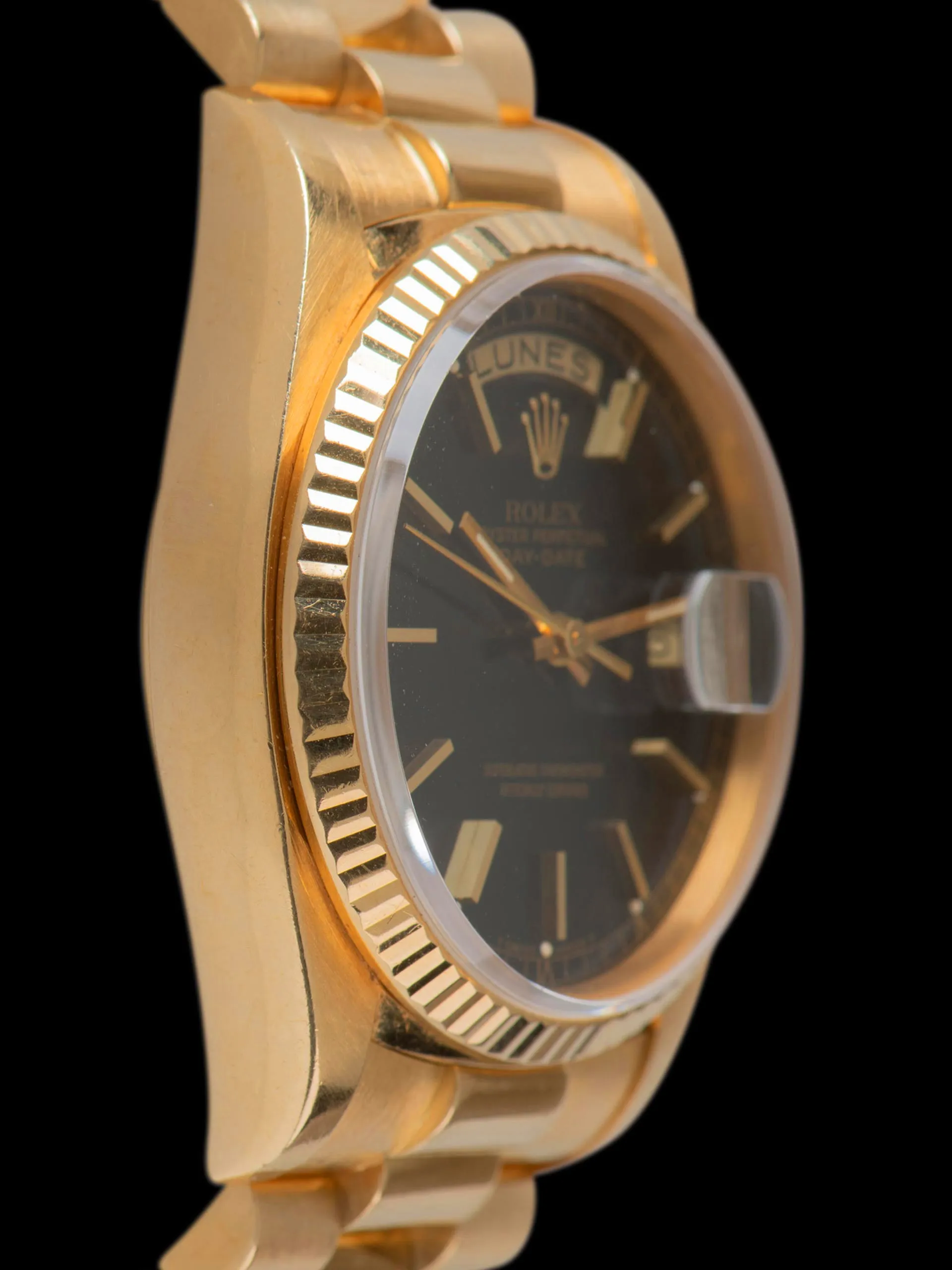1980 Rolex Day-Date 18K YG (Ref. 18038) Black Dial