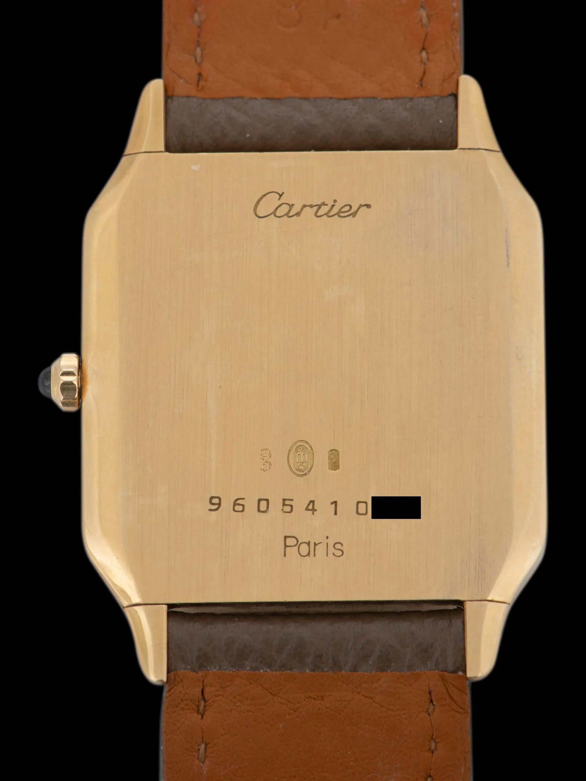 1980s Cartier Paris Santos-Dumont 18K YG (Ref. 96054) "Extra Plate"