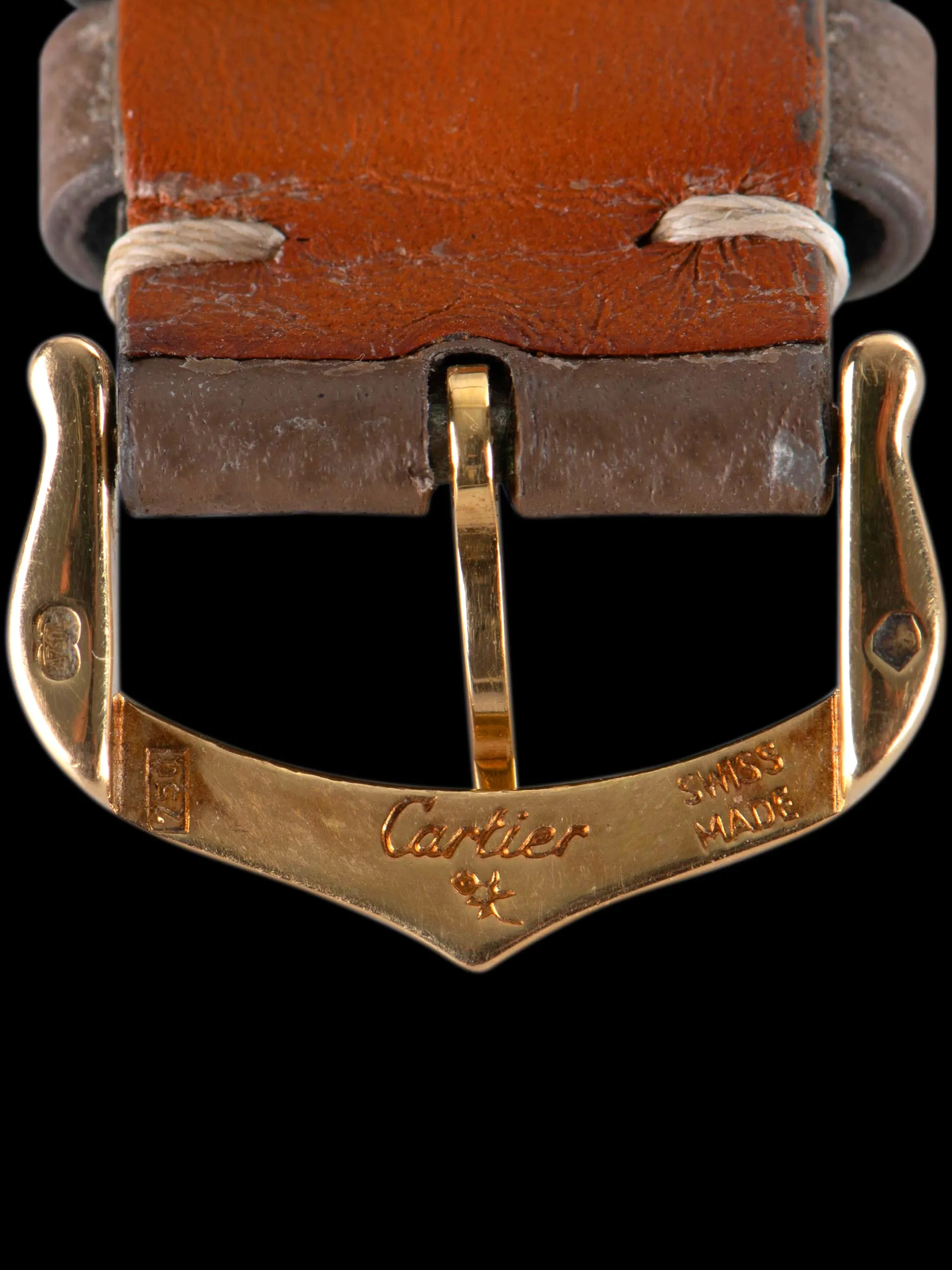 1980s Cartier Paris Santos-Dumont 18K YG (Ref. 96054) "Extra Plate"