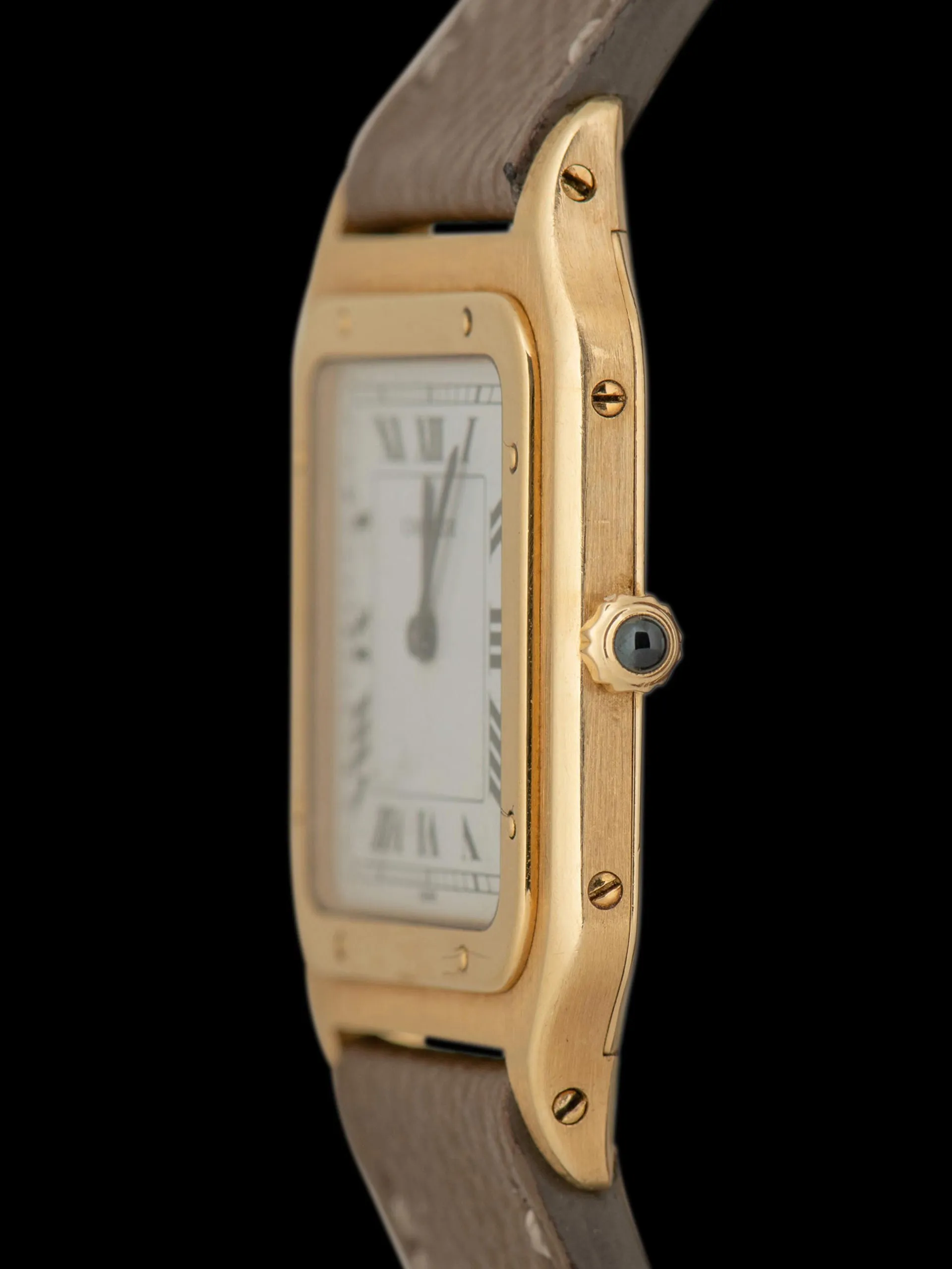 1980s Cartier Paris Santos-Dumont 18K YG (Ref. 96054) "Extra Plate"