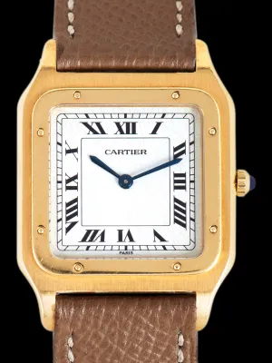 1980s Cartier Paris Santos-Dumont 18K YG (Ref. 96054) "Extra Plate"