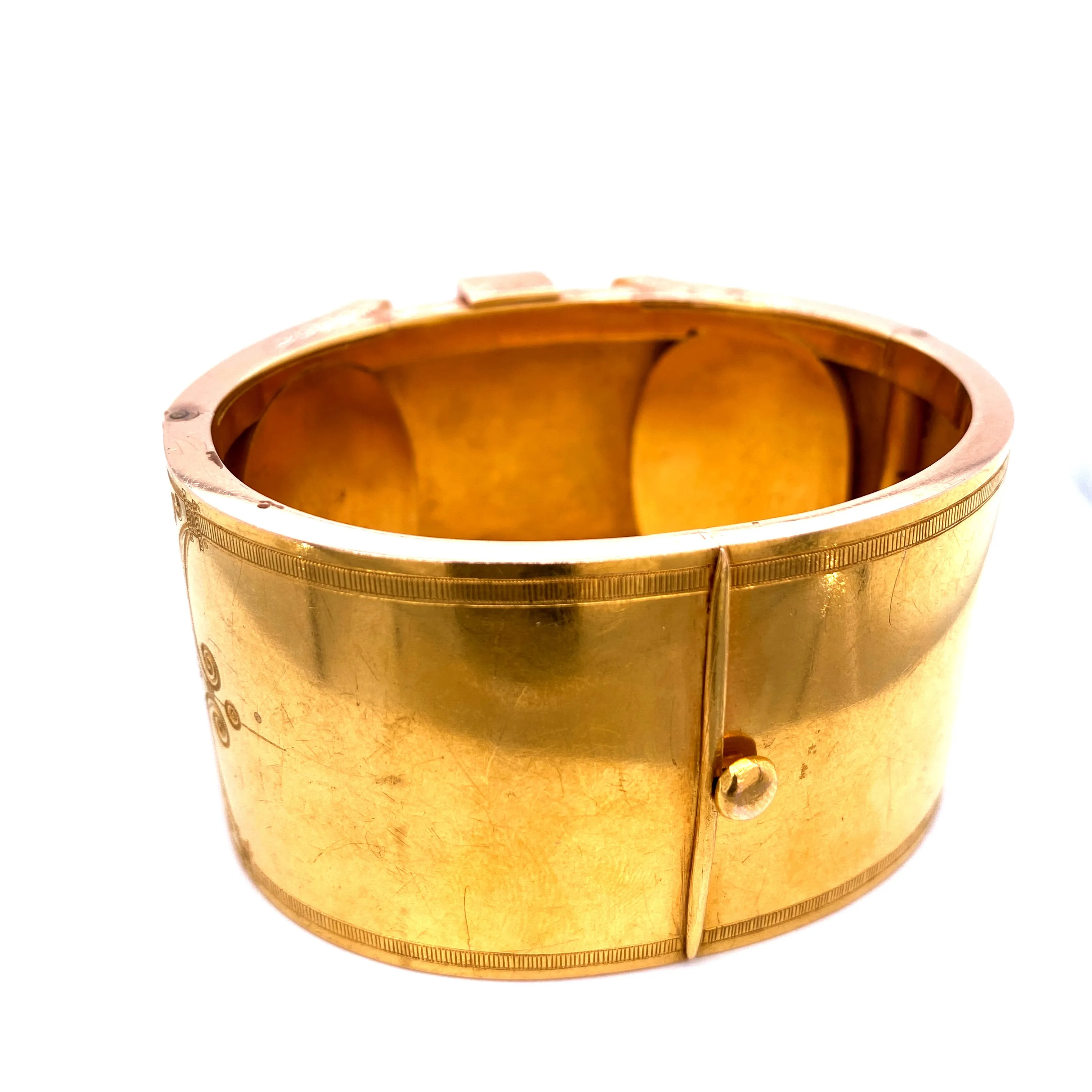 19th Century Austrian Enamel Diamonds Pearls Gold Portraits Bangle