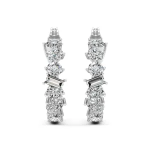 2.00 d.e.w cts Leia Moissanite J-Hoop Earrings