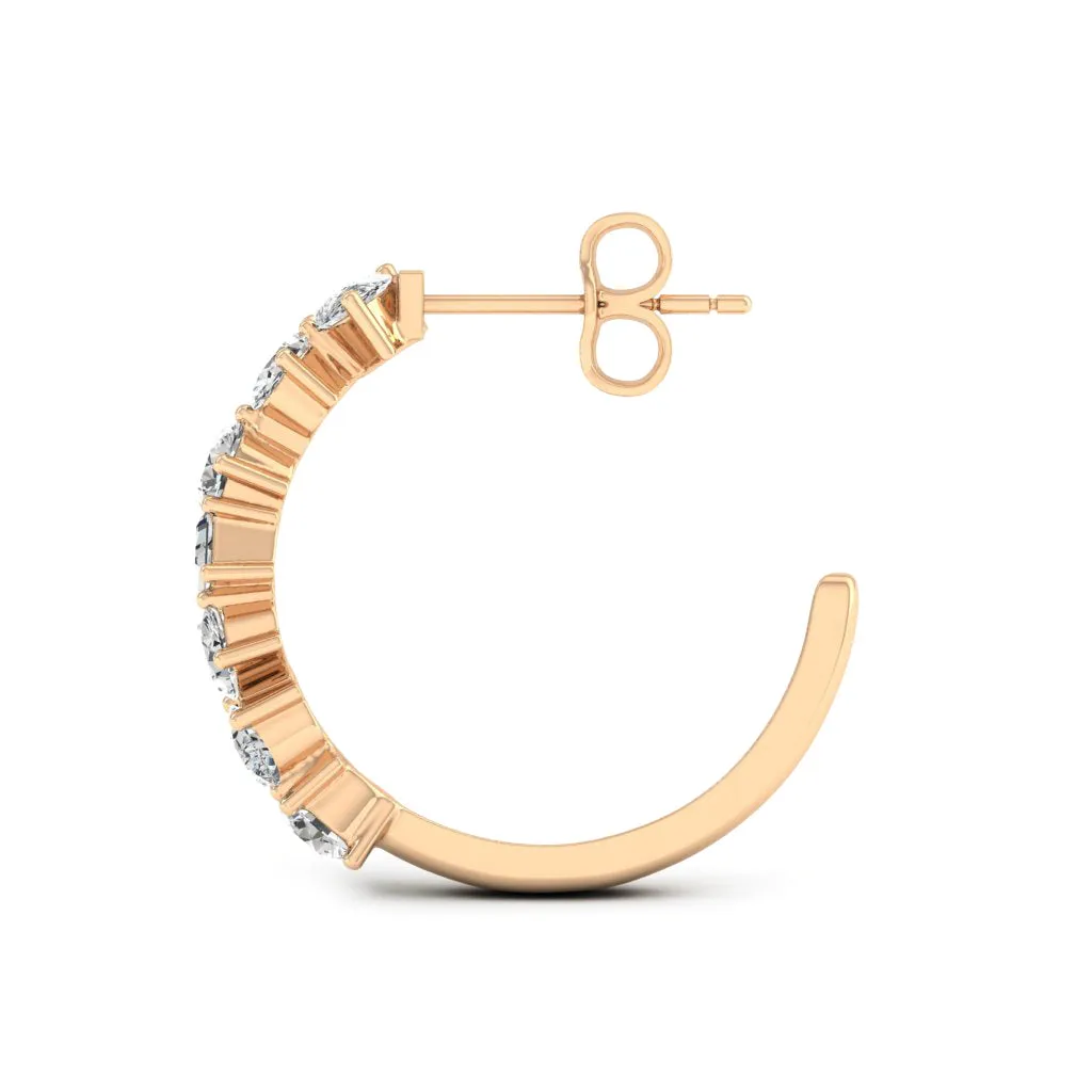 2.00 d.e.w cts Leia Moissanite J-Hoop Earrings
