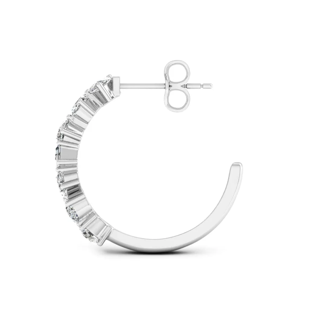 2.00 d.e.w cts Leia Moissanite J-Hoop Earrings
