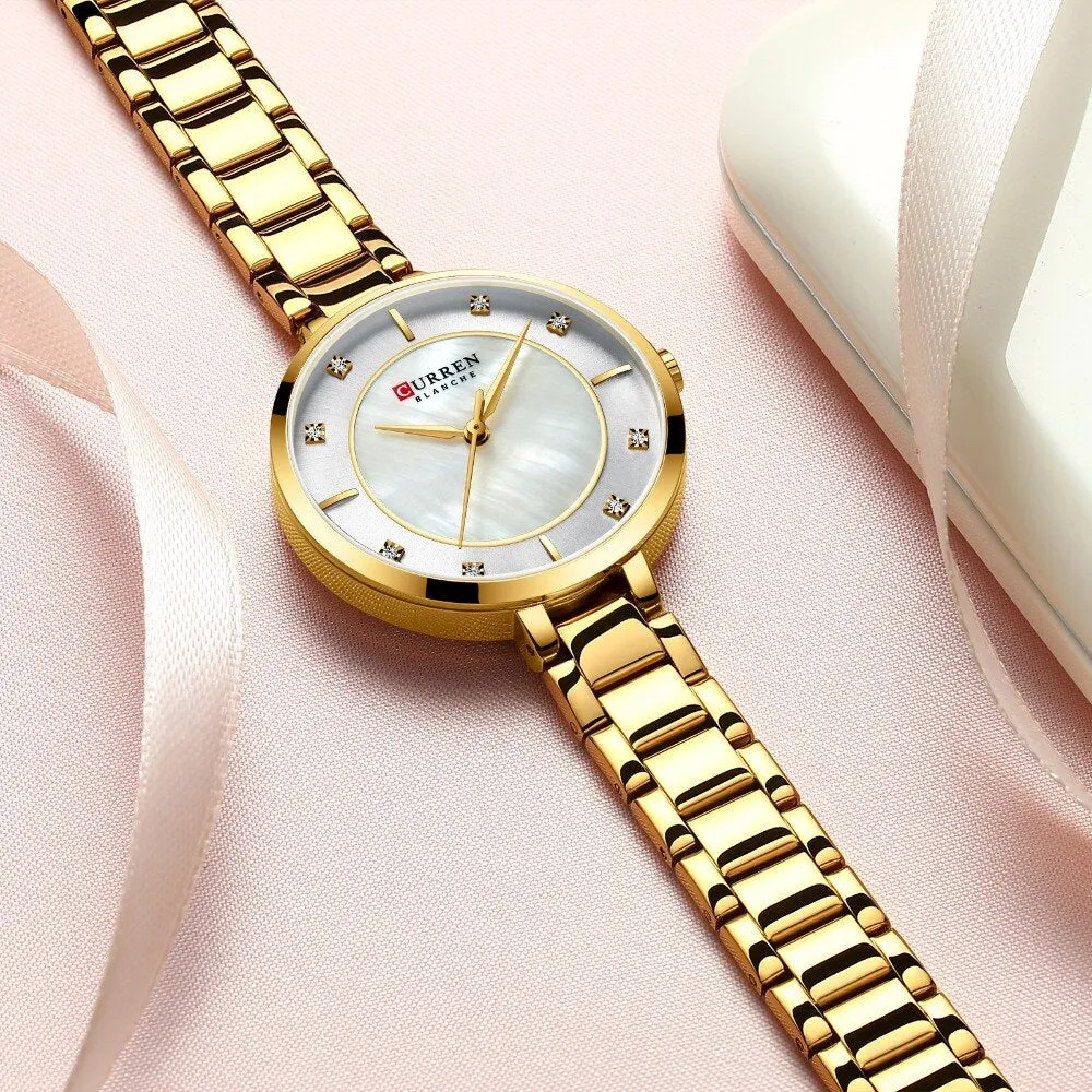 2022 CURREN New Women Watches Luxury Brand Rose Gold Quartz Ladies Wrist Watch Bracelet Waterproof Female Clock relogio feminino