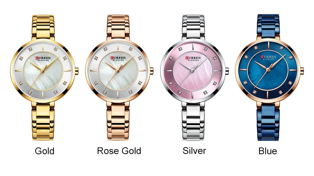 2022 CURREN New Women Watches Luxury Brand Rose Gold Quartz Ladies Wrist Watch Bracelet Waterproof Female Clock relogio feminino
