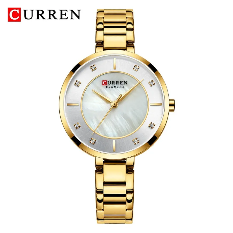 2022 CURREN New Women Watches Luxury Brand Rose Gold Quartz Ladies Wrist Watch Bracelet Waterproof Female Clock relogio feminino